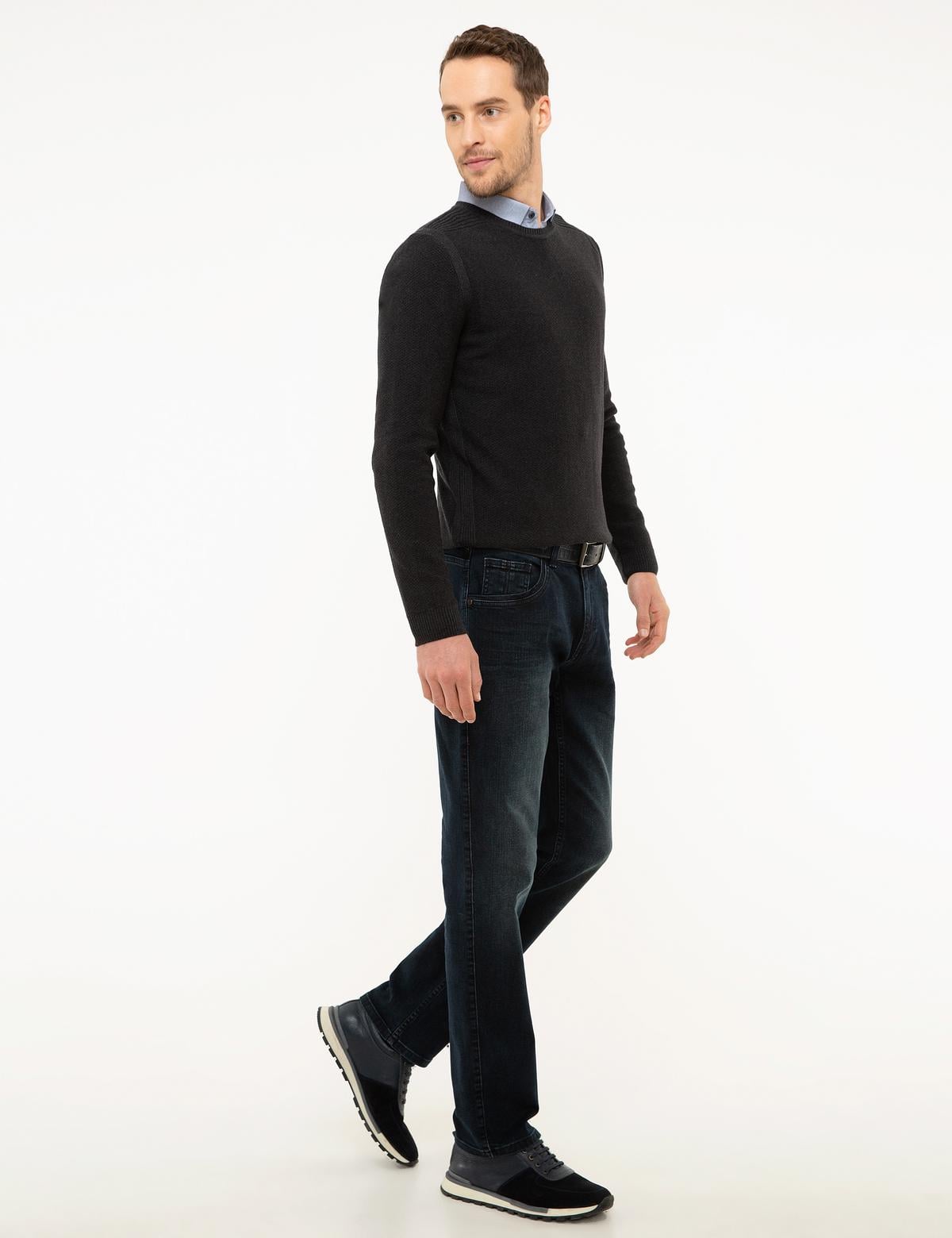 Koyu Lacivert Straight Fit Denim Pantolon - 50210494004