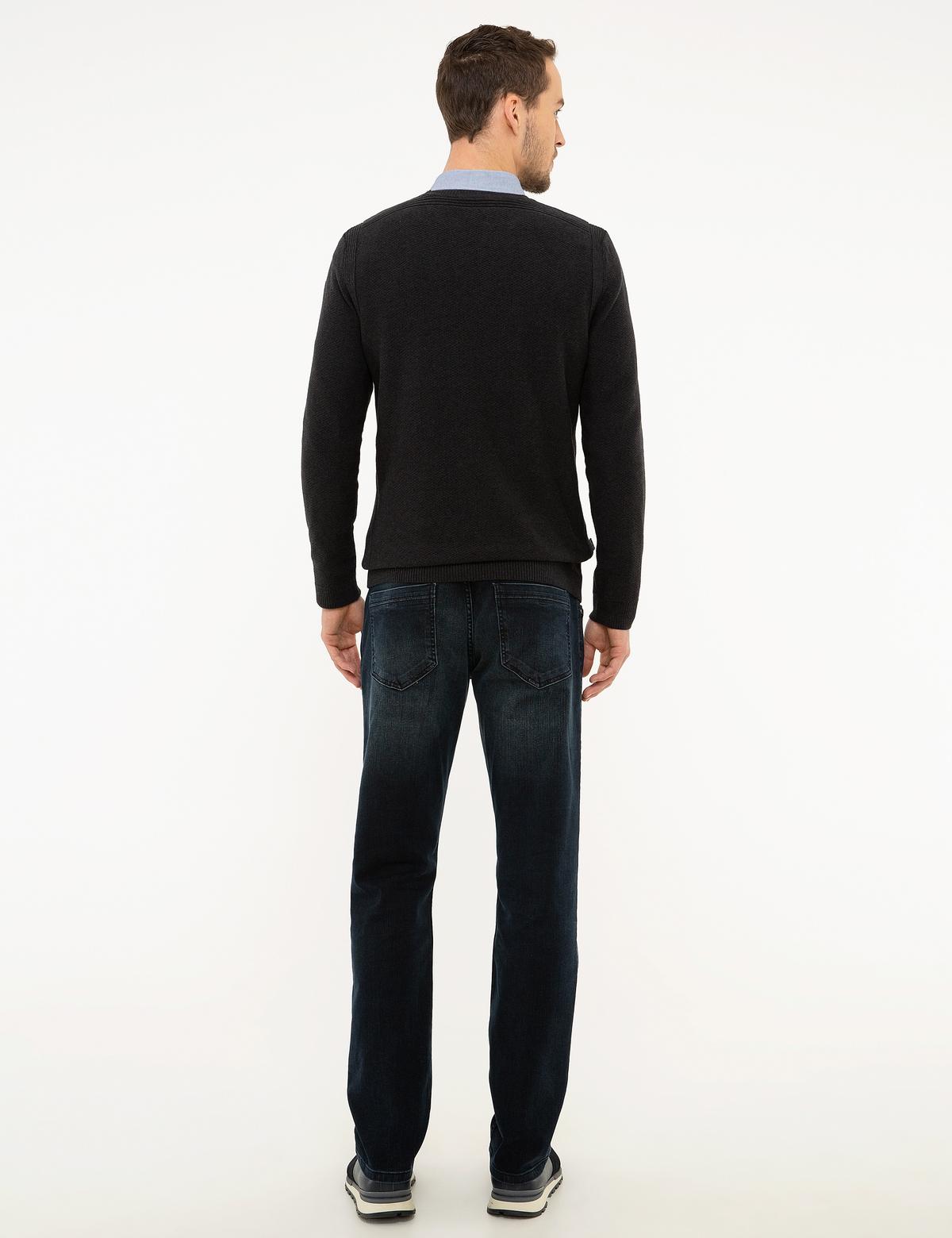 Koyu Lacivert Straight Fit Denim Pantolon - 50210494004