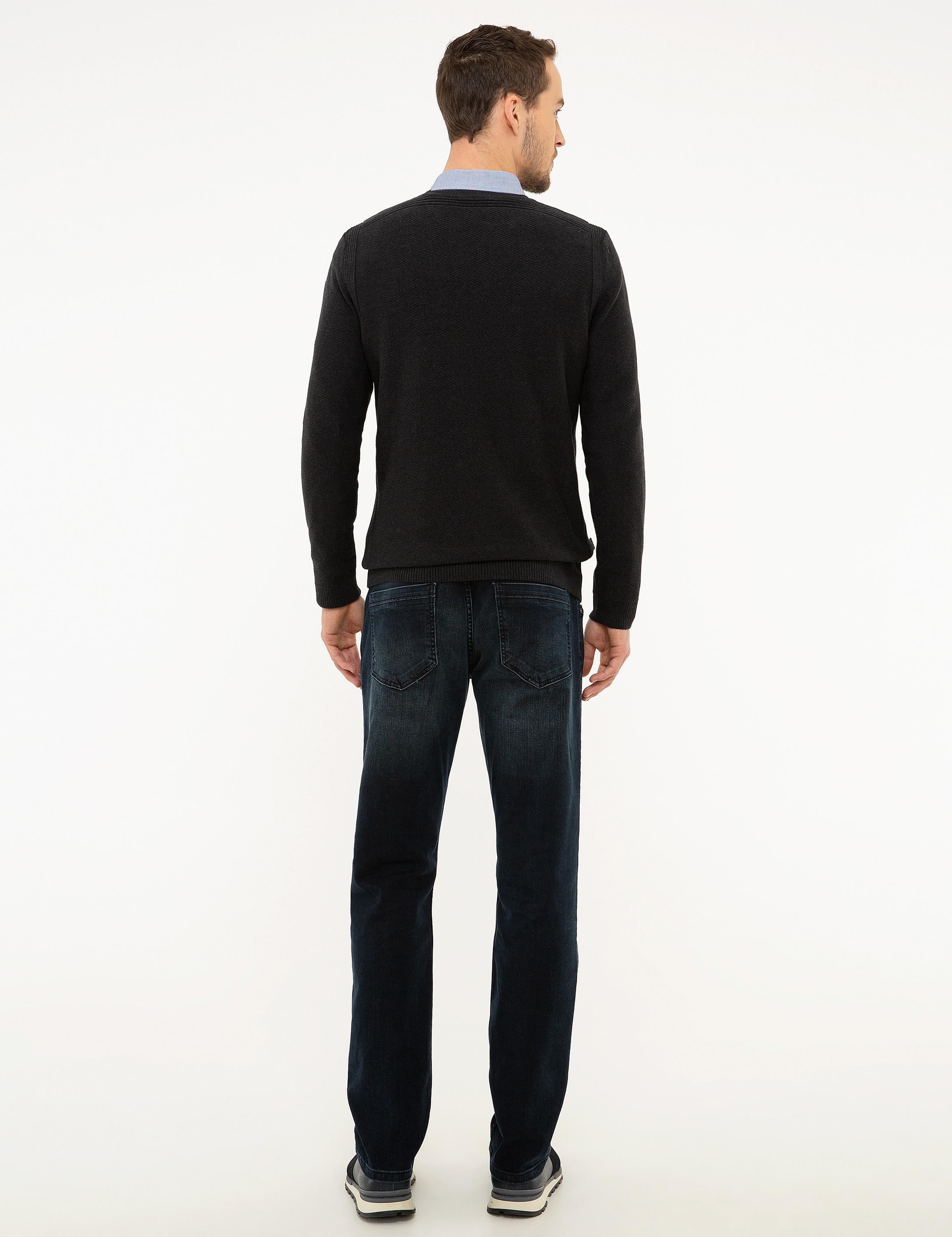 Koyu Lacivert Straight Fit Denim Pantolon