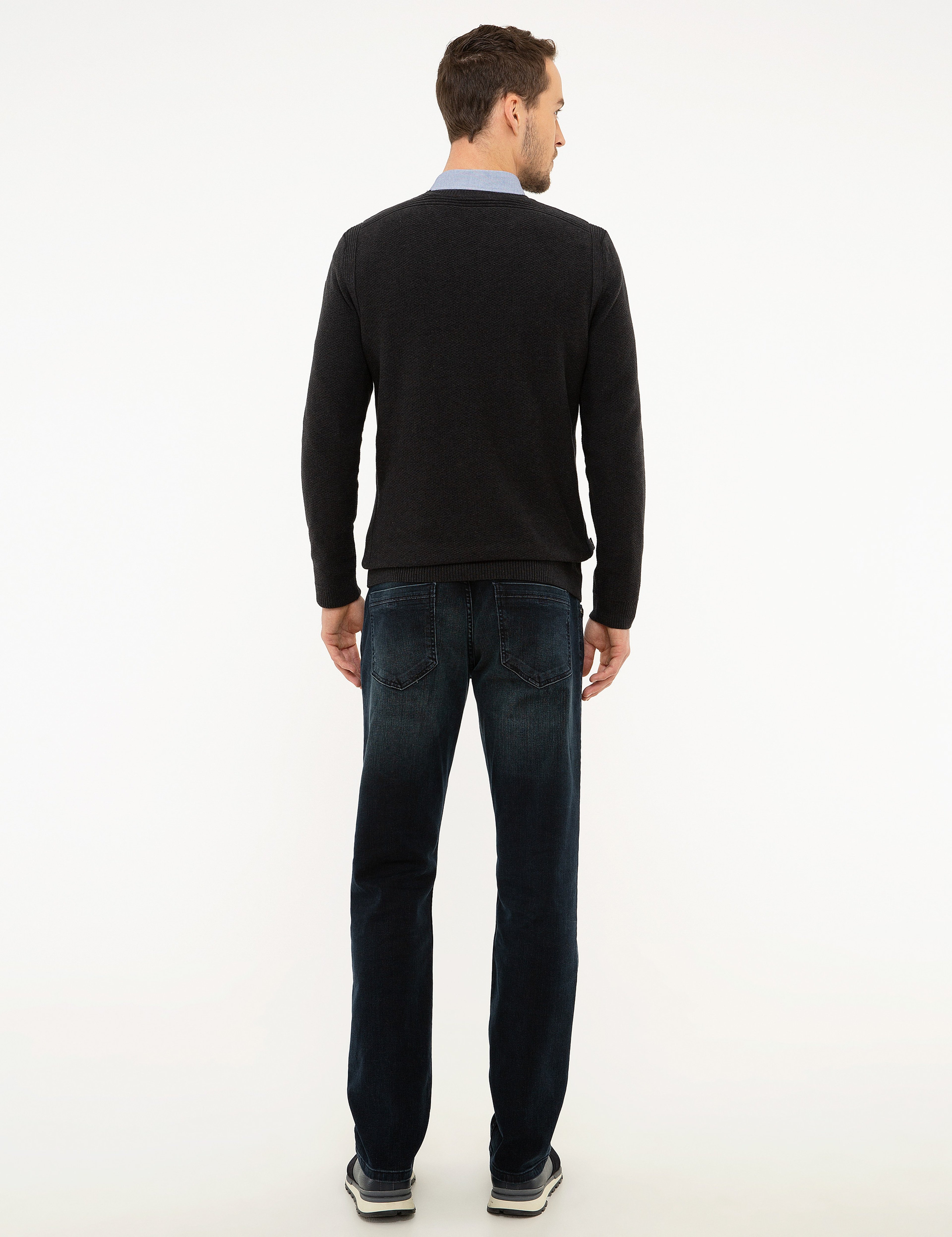 Koyu Lacivert Straight Fit Denim Pantolon - Image 3