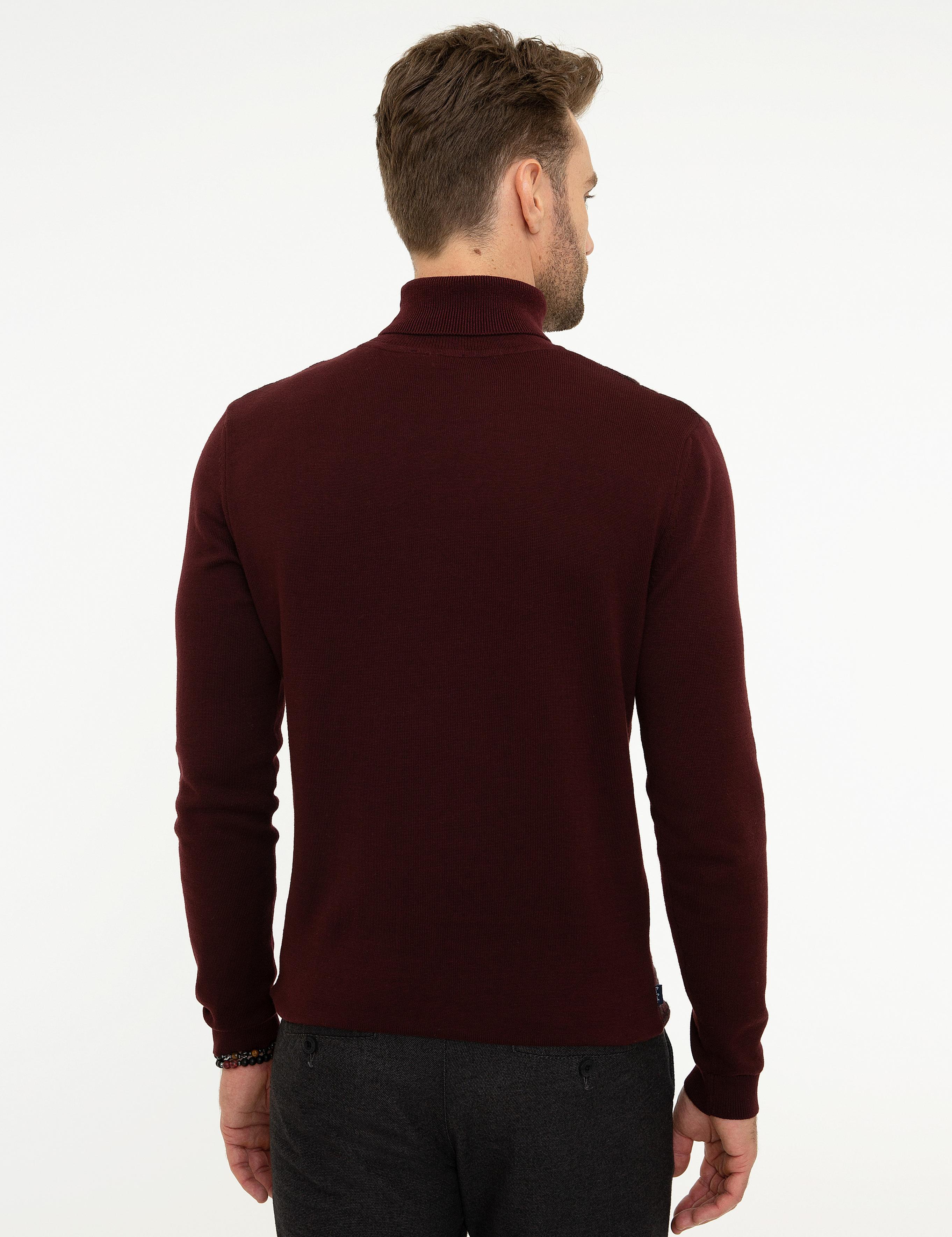 Bordo Slim Fit Triko Kazak