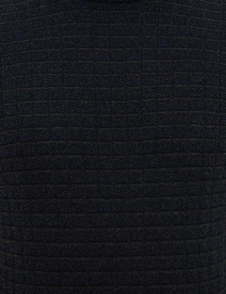 Koyu Lacivert Slim Fit Balıkçı Yaka Triko Kazak - 50210685037