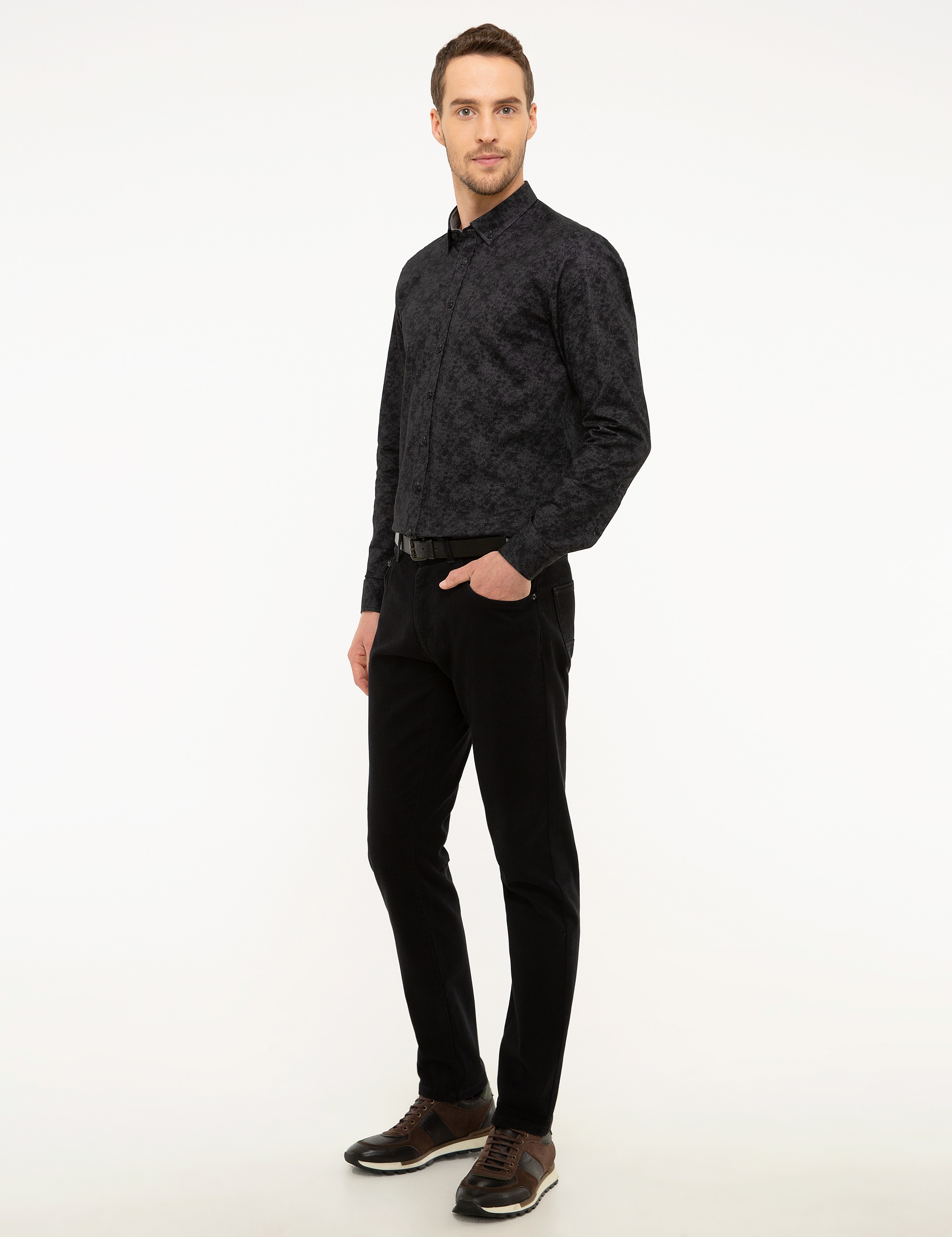 Siyah Slim Fit Jean Pantolon - Image 2