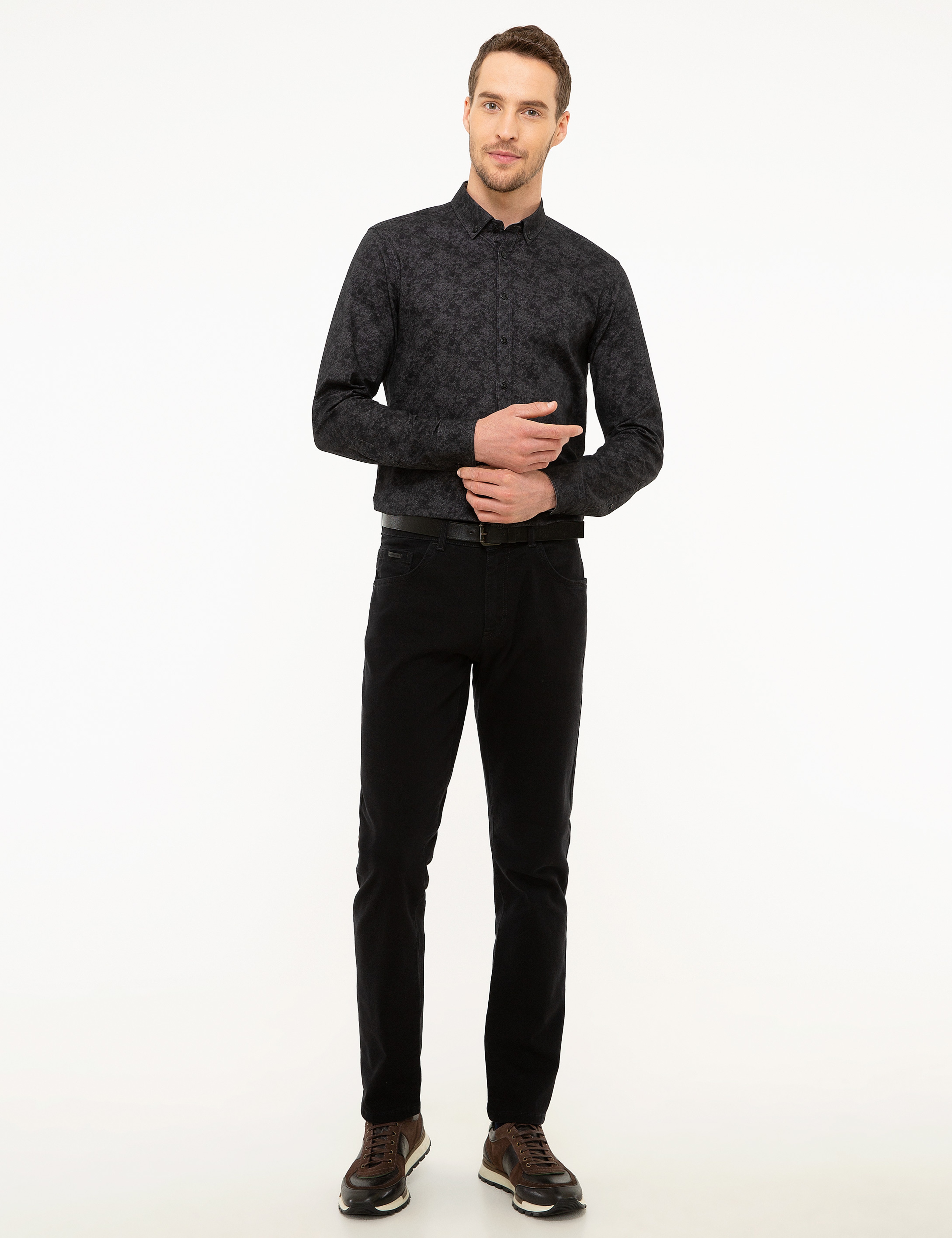 Siyah Slim Fit Jean Pantolon - Image 1