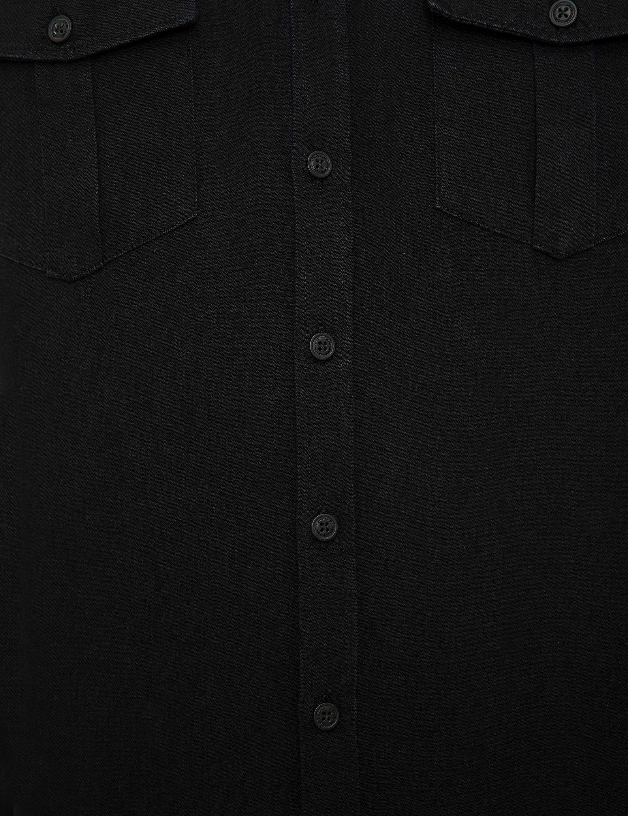 Siyah Slim Fit Uzun Kollu Gömlek