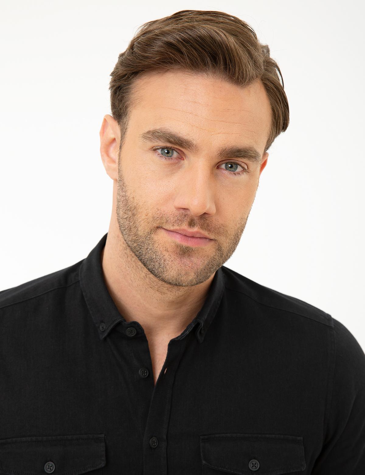 Siyah Slim Fit Uzun Kollu Gömlek - 50213226001