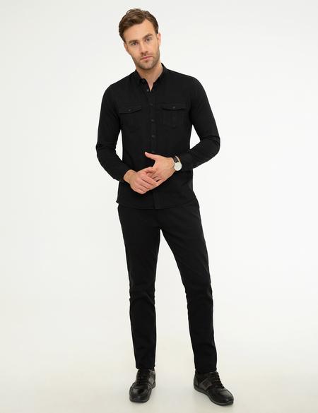 Siyah Slim Fit Uzun Kollu Gömlek - 50213226001
