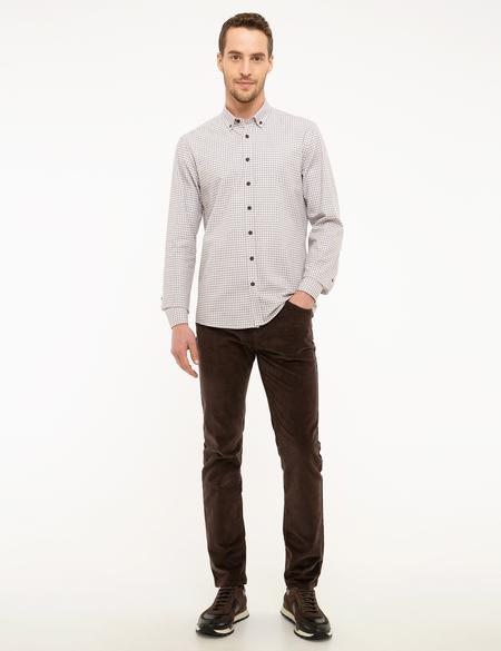 Açık Kahverengi Slim Fit Uzun Kollu Gömlek - 50209271005
