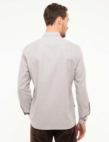 Açık Kahverengi Slim Fit Uzun Kollu Gömlek - 50209271005
