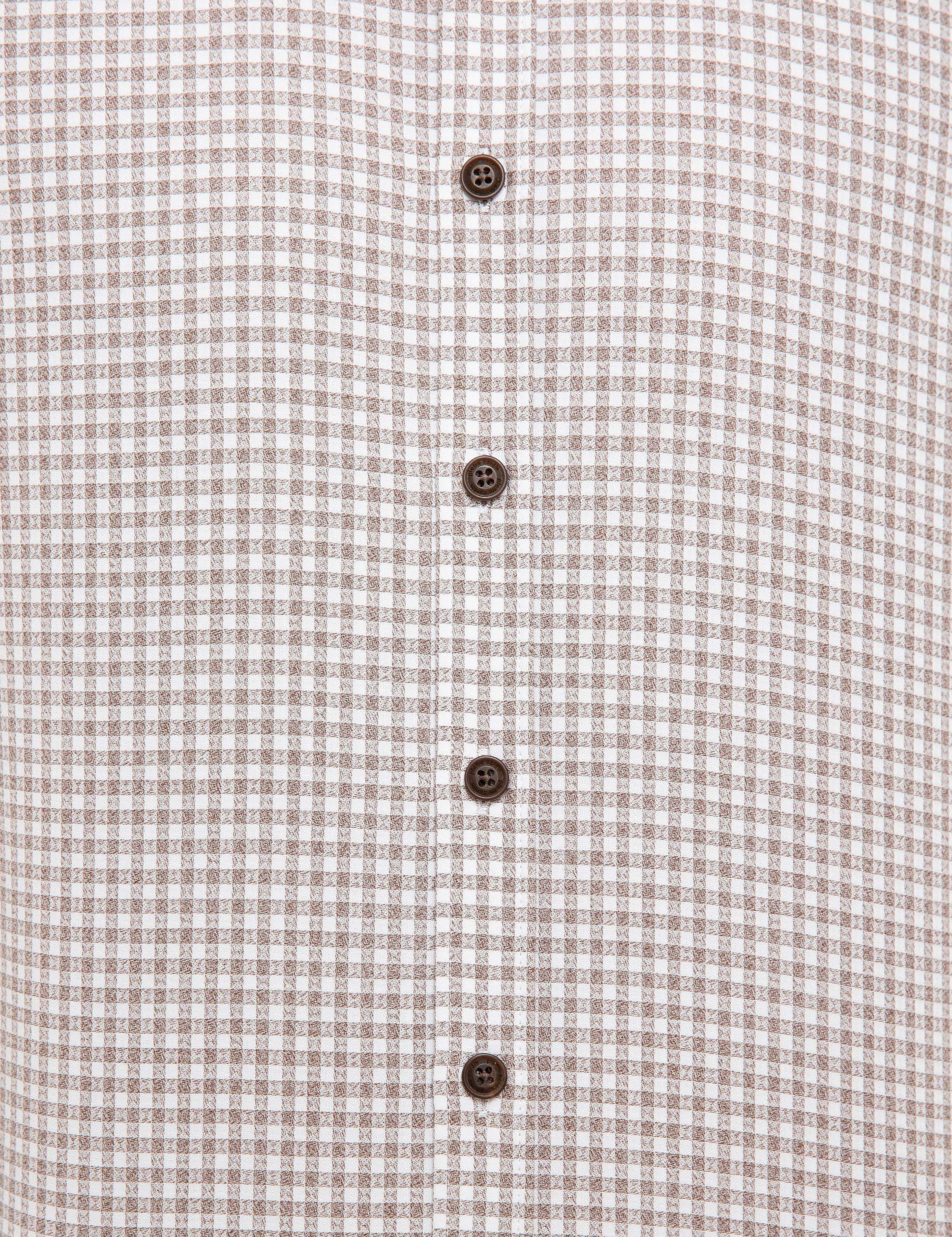 Açık Kahverengi Slim Fit Gömlek - Image 5