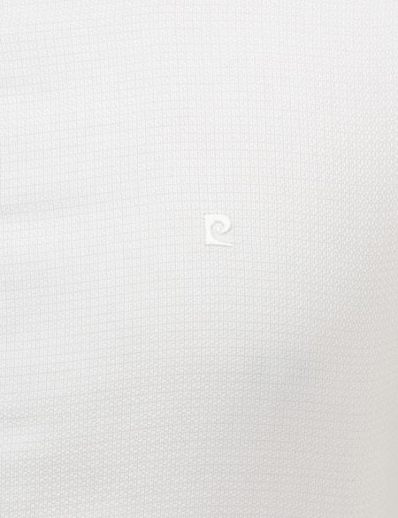 Beyaz Slim Fit Armürlü Gömlek - 50209279006