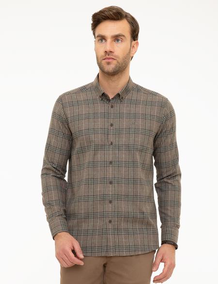 Kahverengi Regular Fit Gömlek - 50209657051