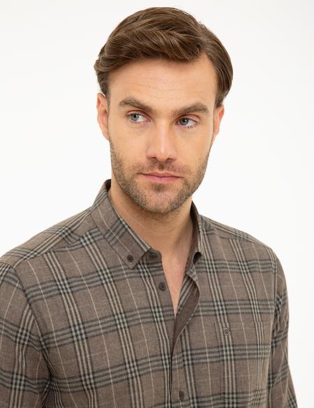 Kahverengi Regular Fit Gömlek - 50209657051