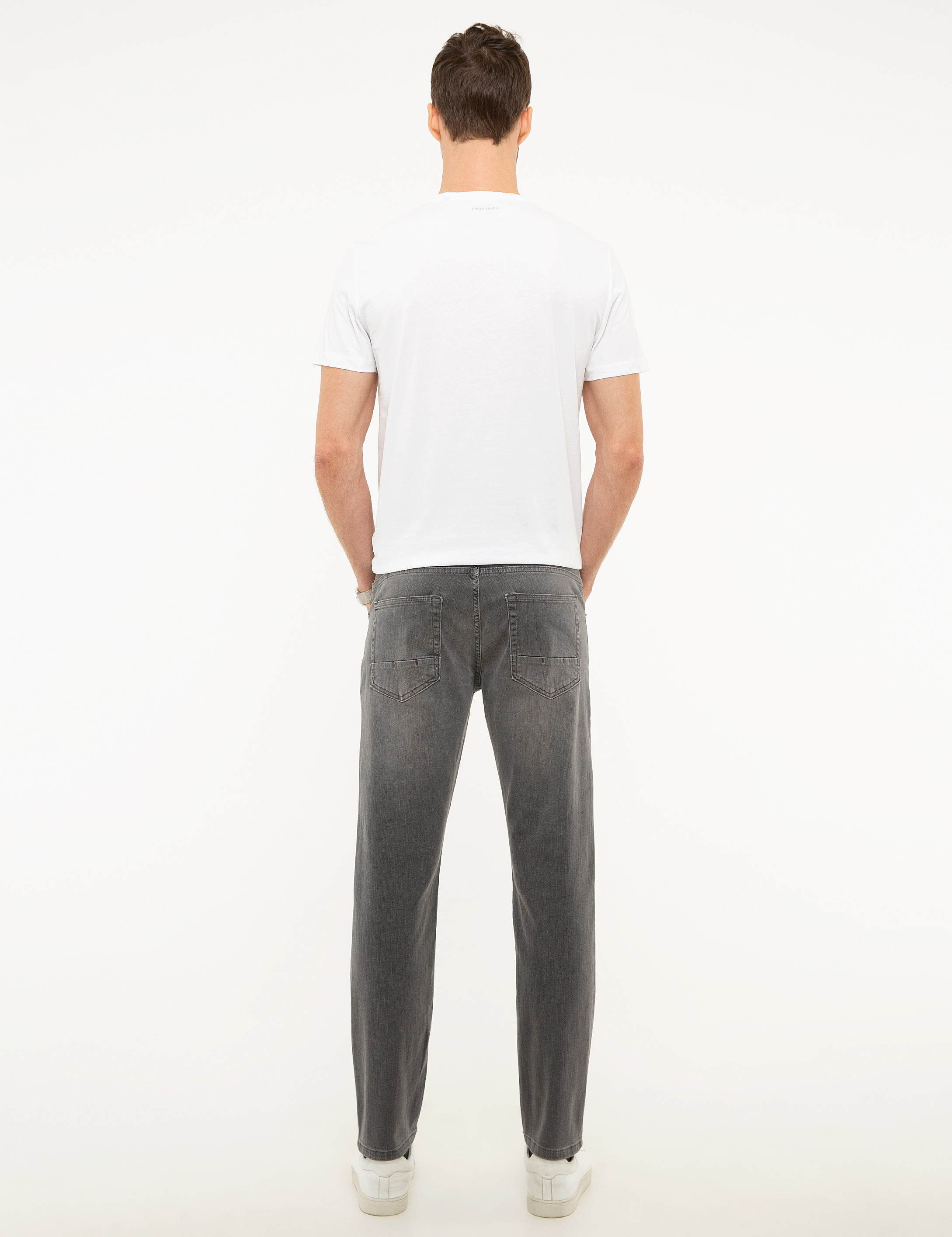Gri Real Slim Fit Jean Pantolon - Image 3