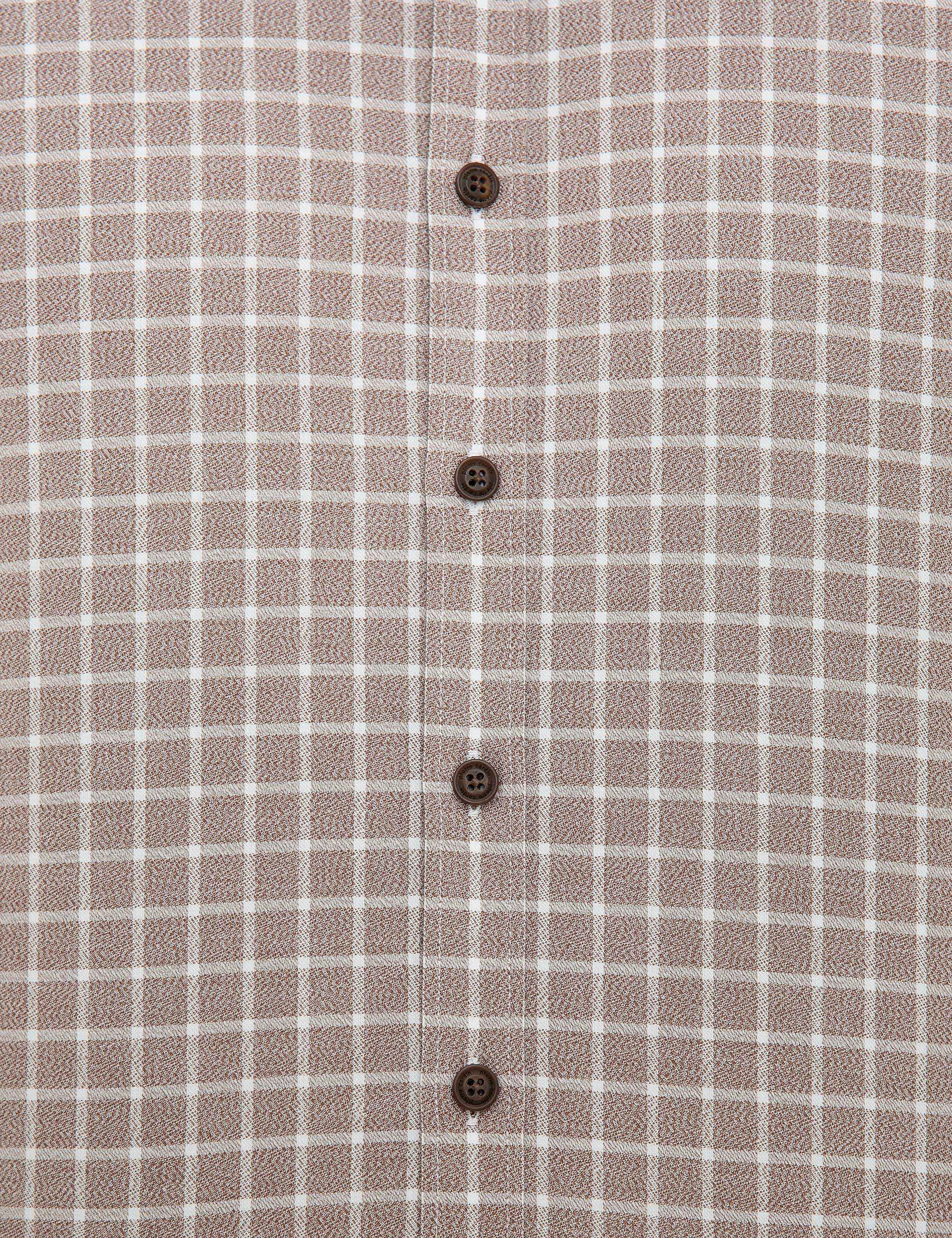 Kahverengi Slim Fit Uzun Kollu Gömlek - Image 5