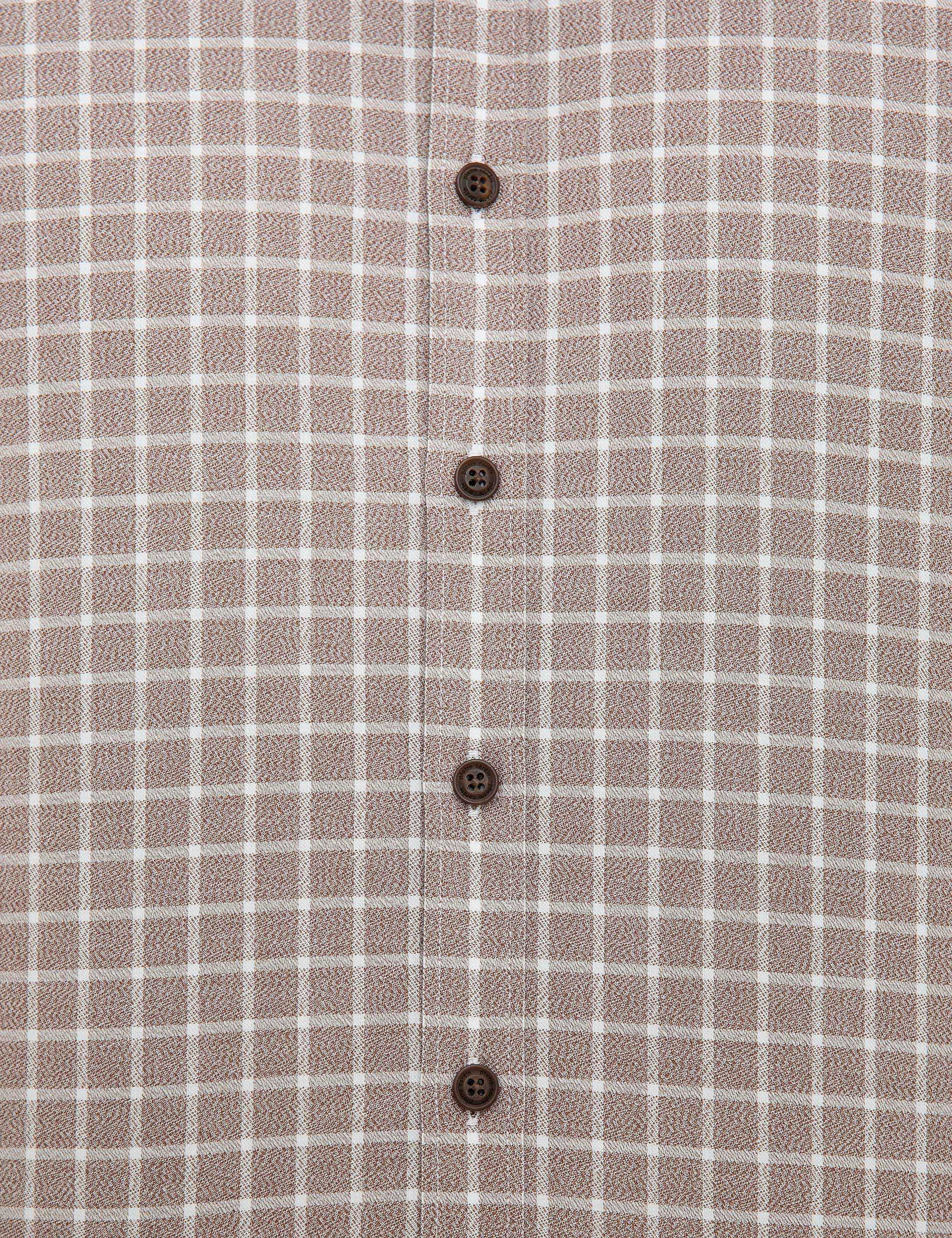Kahverengi Slim Fit Uzun Kollu Gömlek