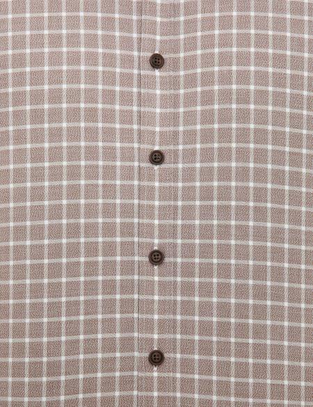 Kahverengi Slim Fit Uzun Kollu Gömlek - 50209284001