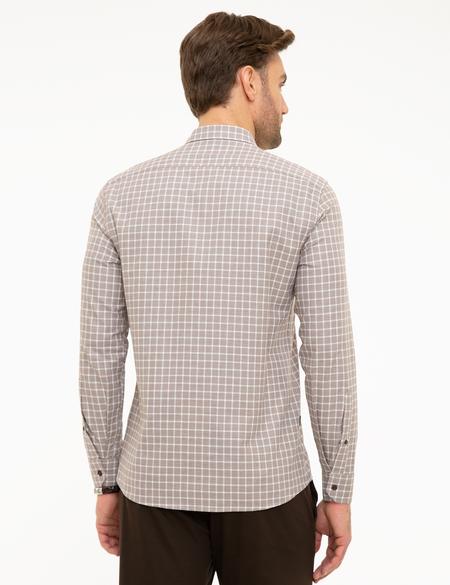 Kahverengi Slim Fit Uzun Kollu Gömlek - 50209284001