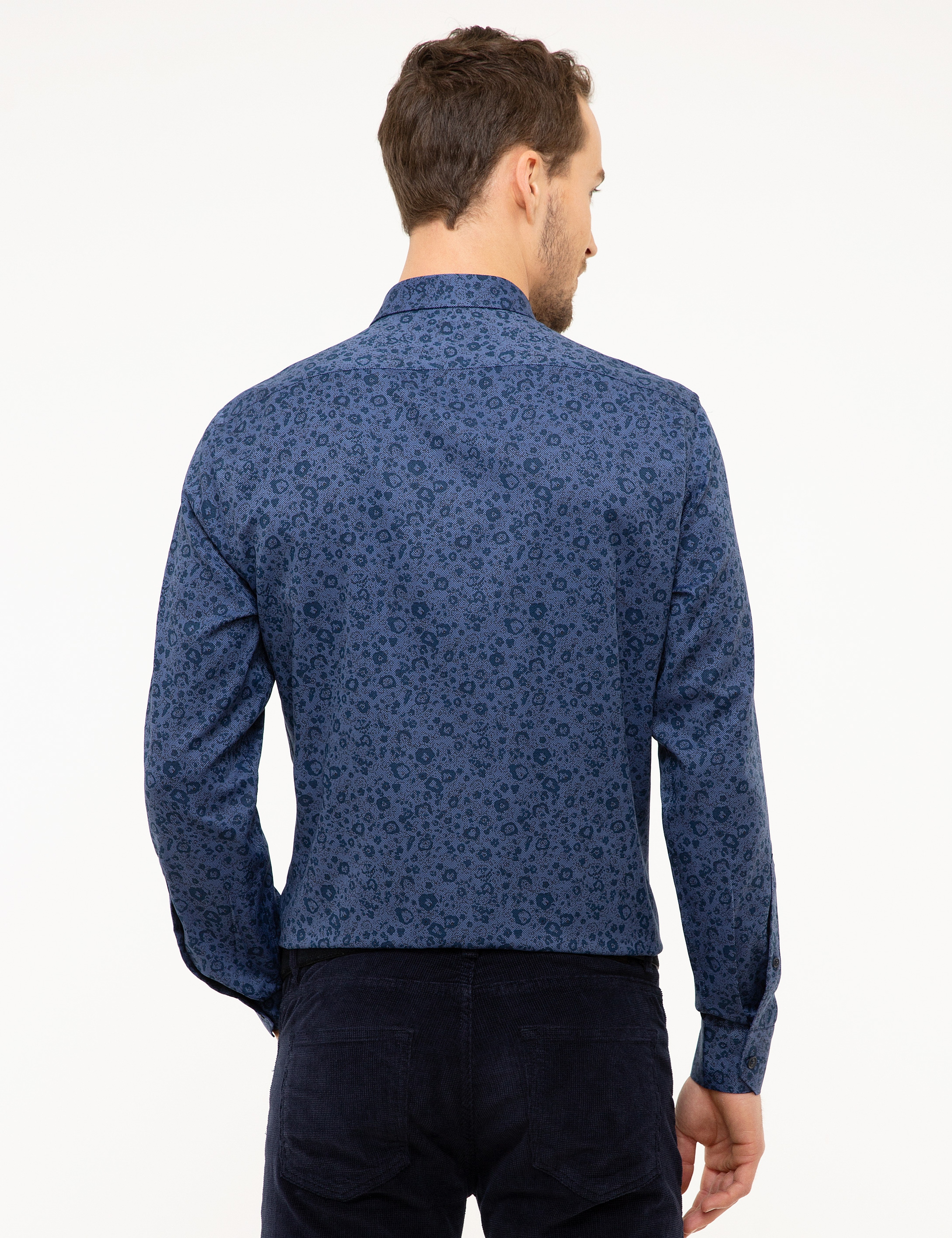 Lacivert Slim Fit Gömlek - Image 3
