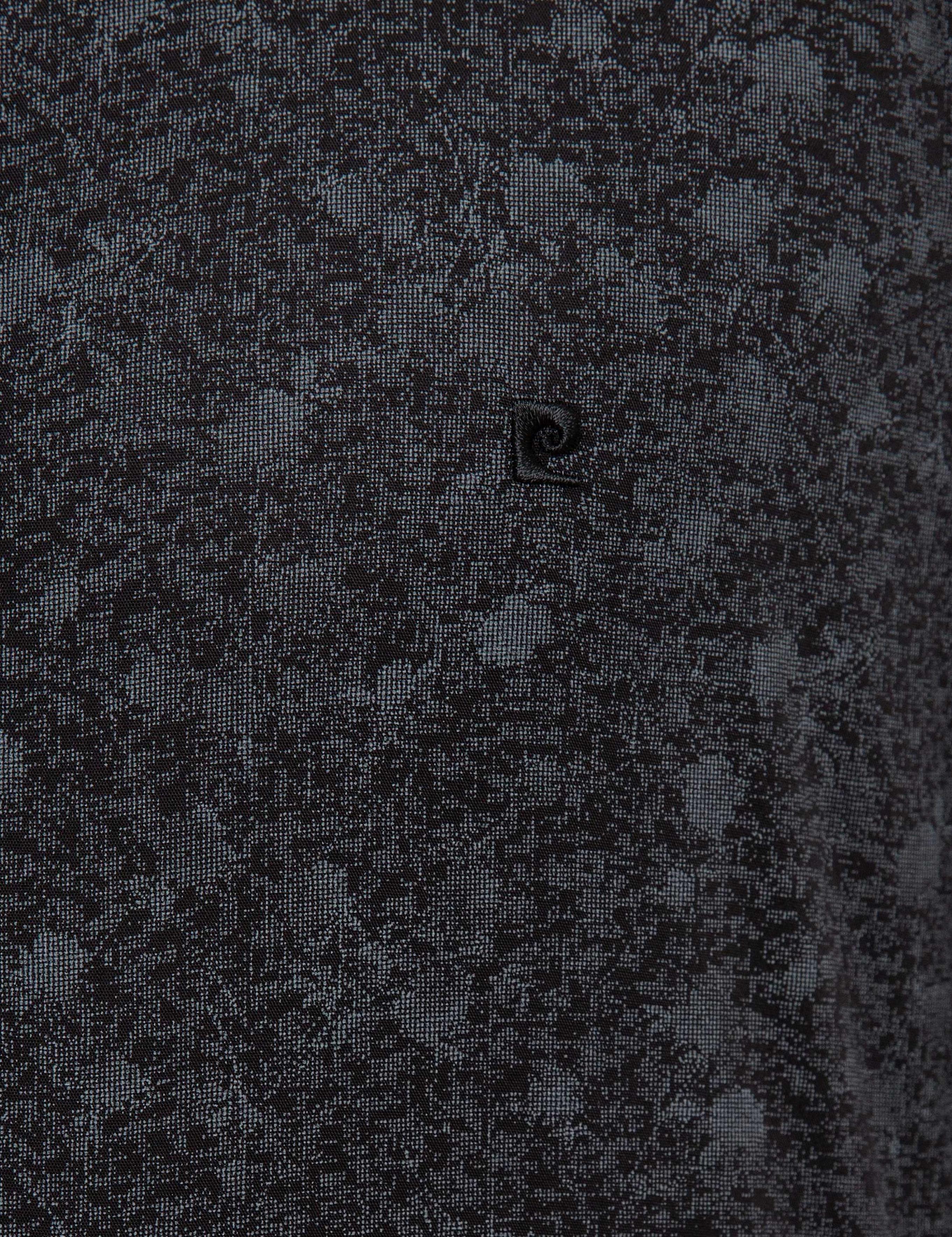 Gri Detaylı Koyu Lacivert Slim Fit Gömlek