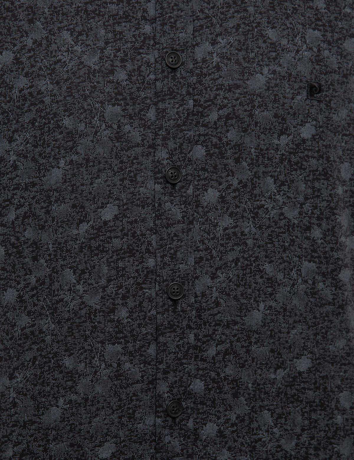 Gri Detaylı Koyu Lacivert Slim Fit Gömlek - 50209584001