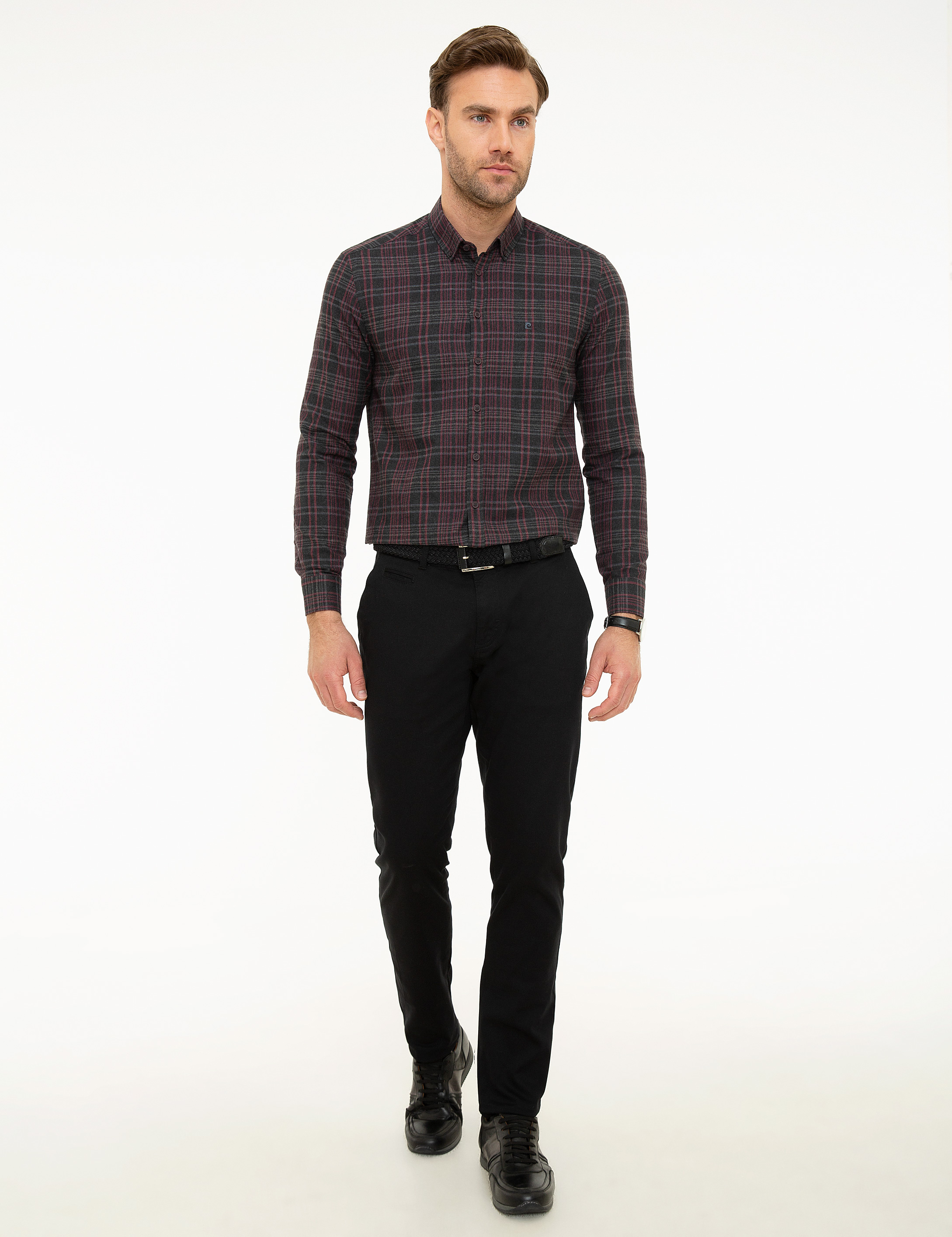 Bordo Slim Fit Gömlek
