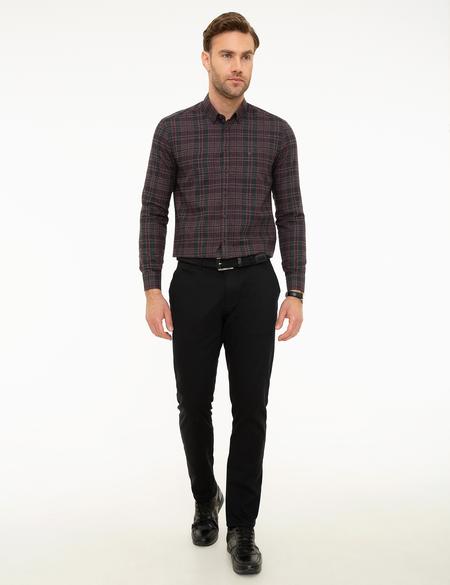 Bordo Slim Fit Gömlek - 50209651026