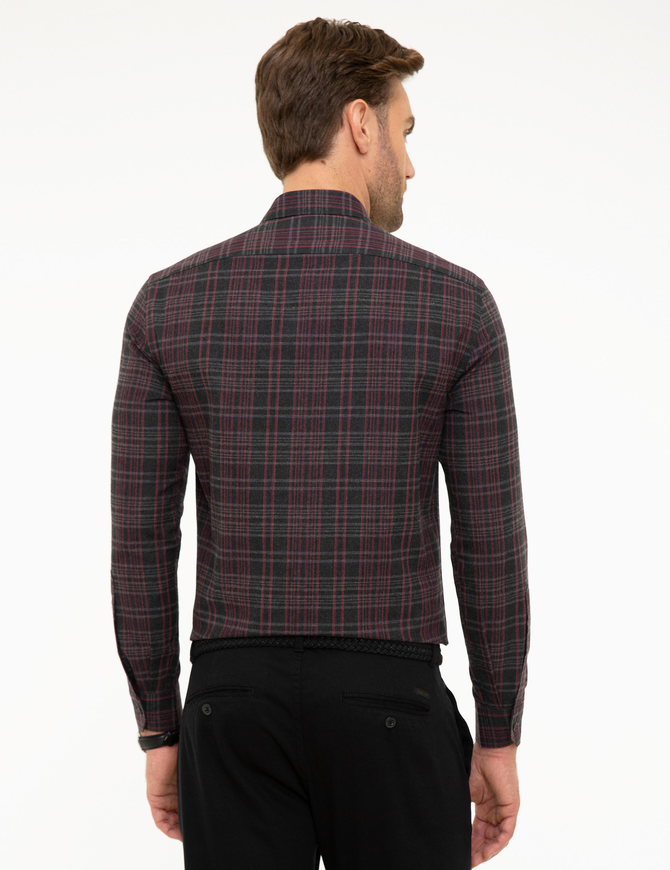 Bordo Slim Fit Gömlek
