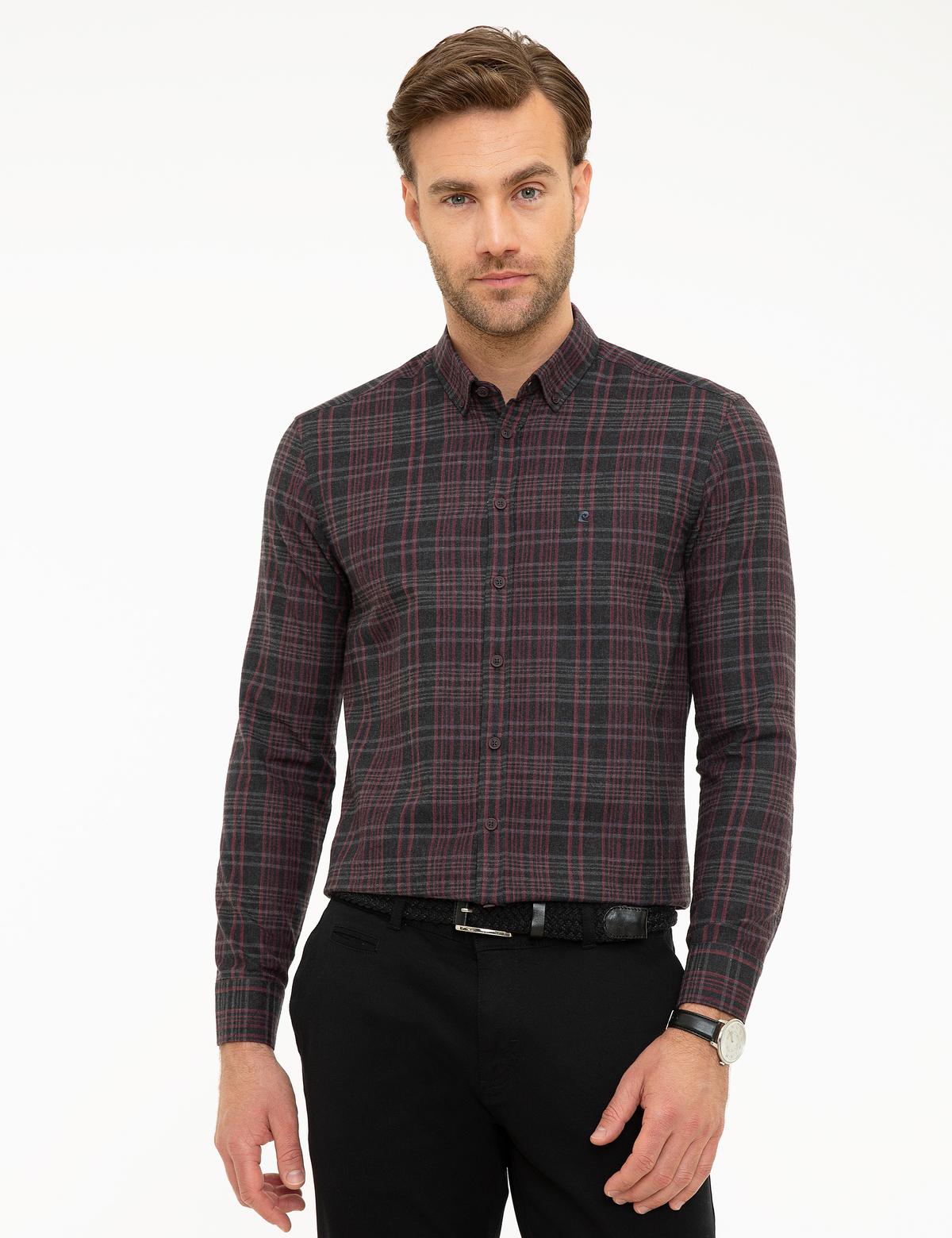 Bordo Slim Fit Gömlek