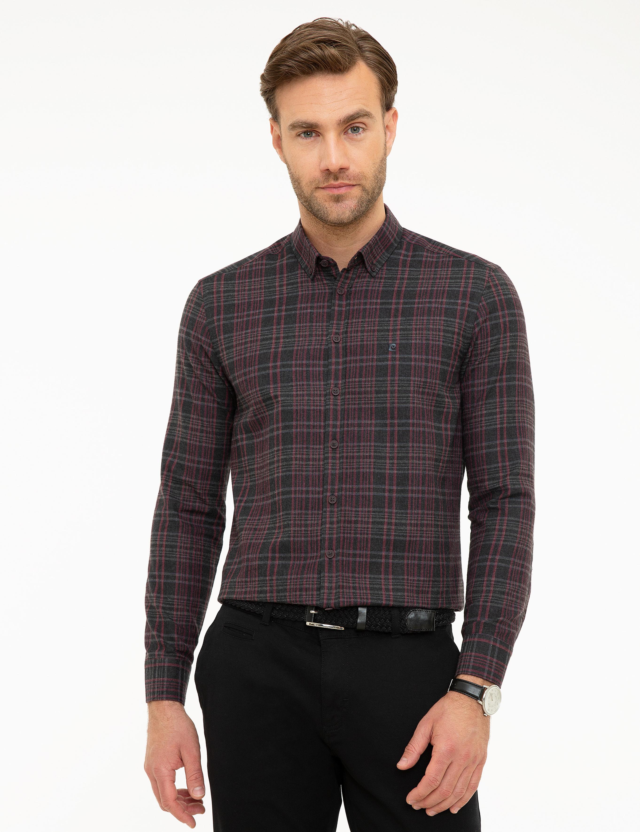 Bordo Slim Fit Gömlek