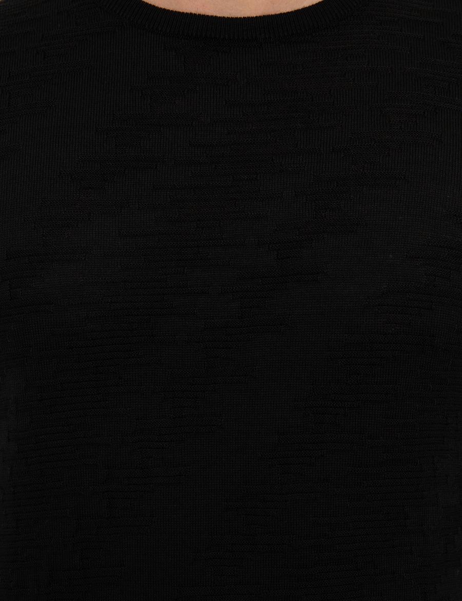 Siyah Slim Fit Triko Kazak