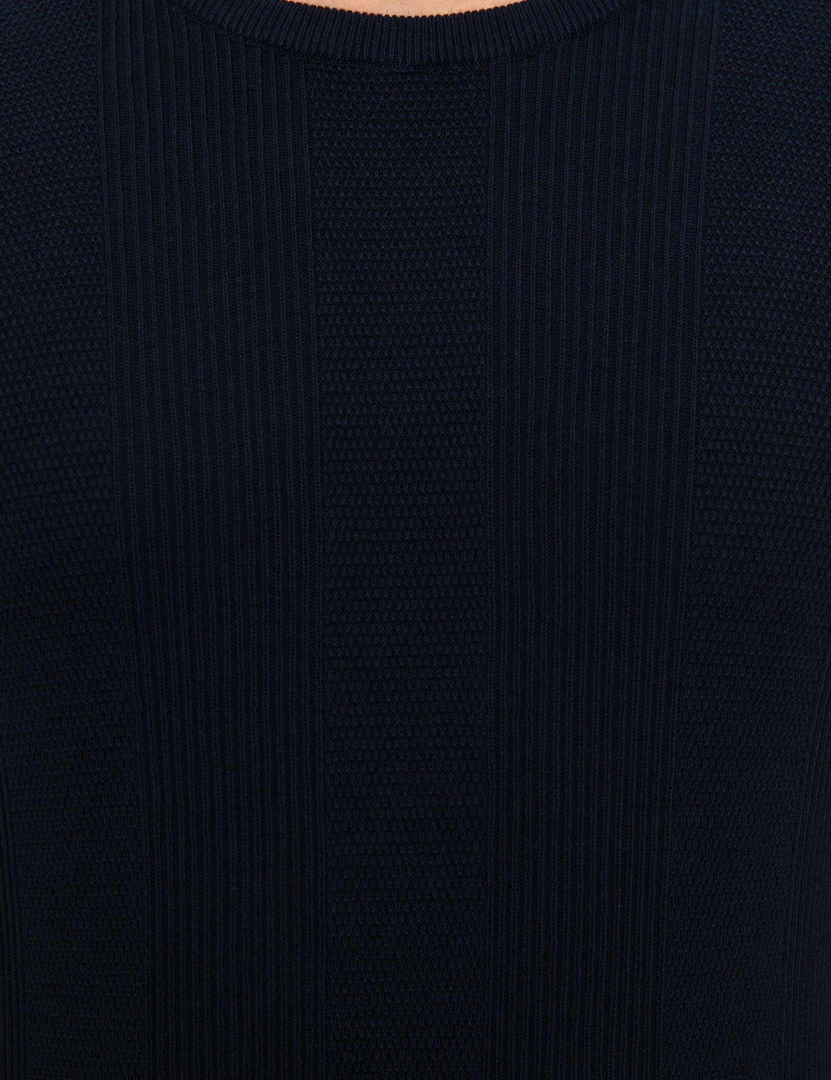 Koyu Lacivert Slim Fit Bisiklet Yaka Triko Kazak