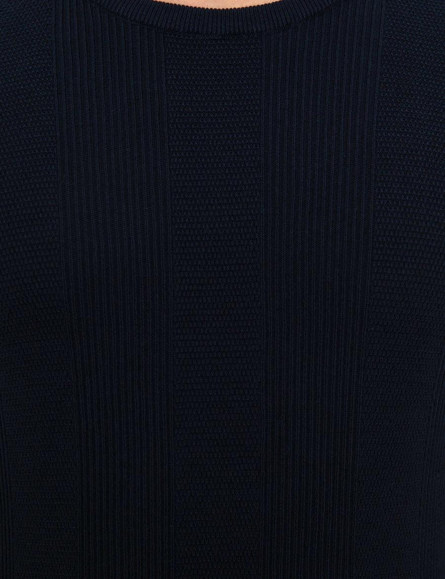 Koyu Lacivert Slim Fit Triko Kazak