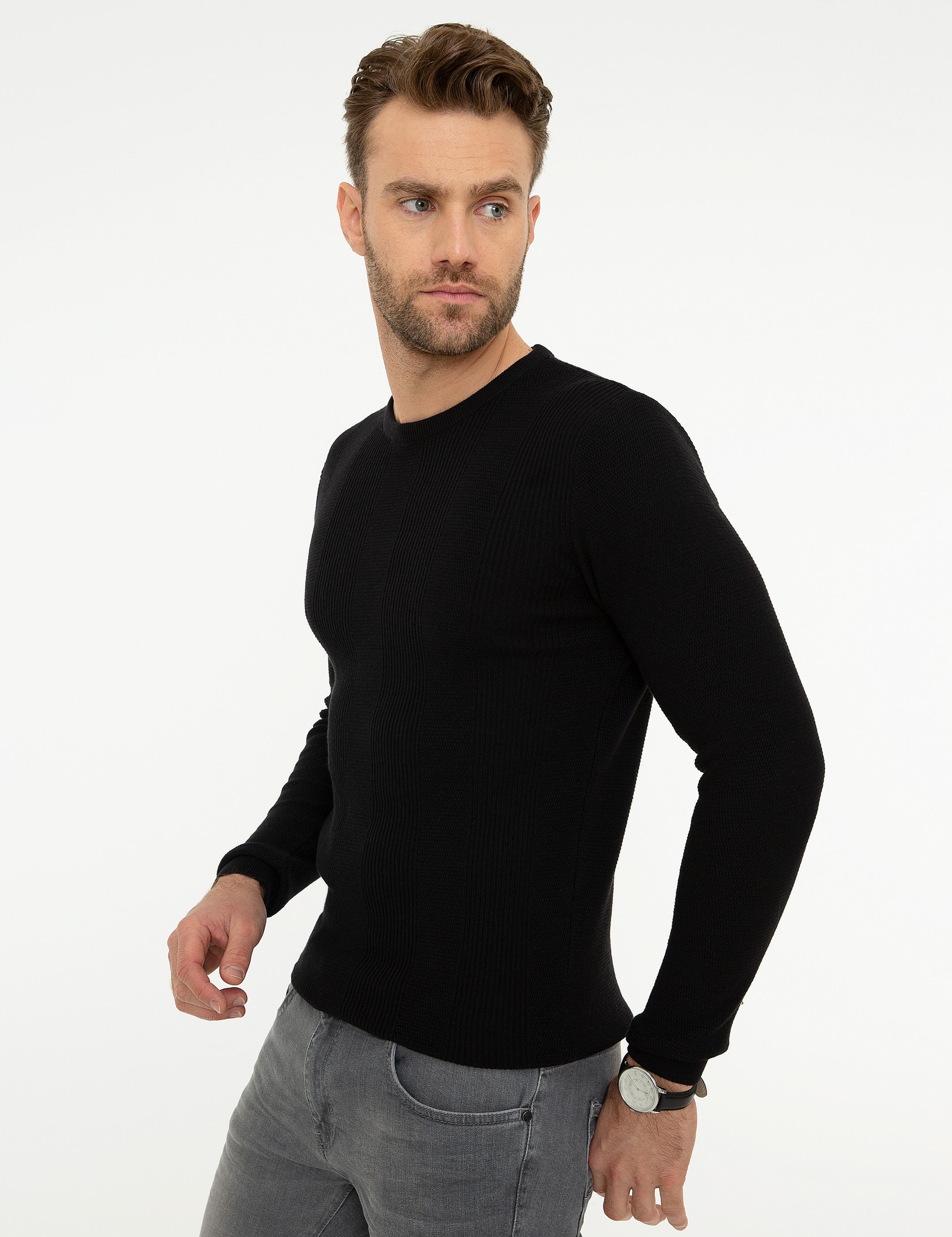 Siyah Slim Fit Kazak