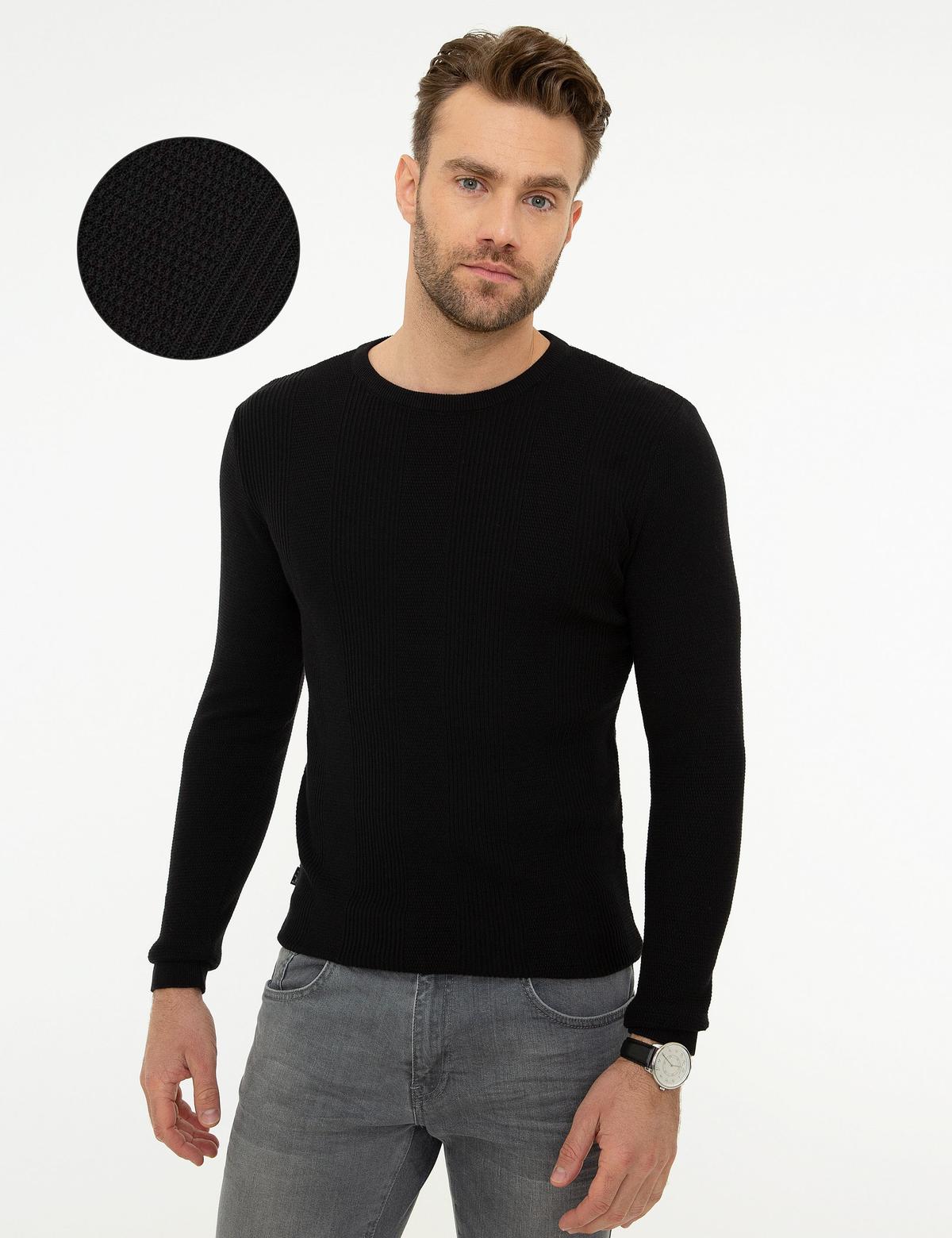 Siyah Slim Fit Kazak