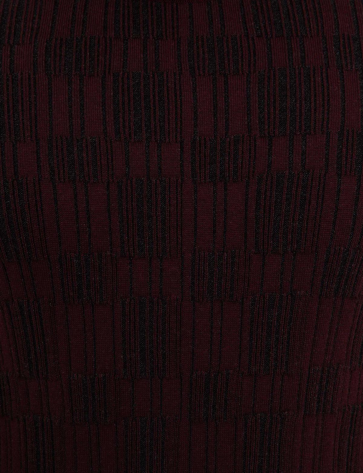 Bordo Slim Fit Yarım Balıkçı Triko Kazak - 50210691045