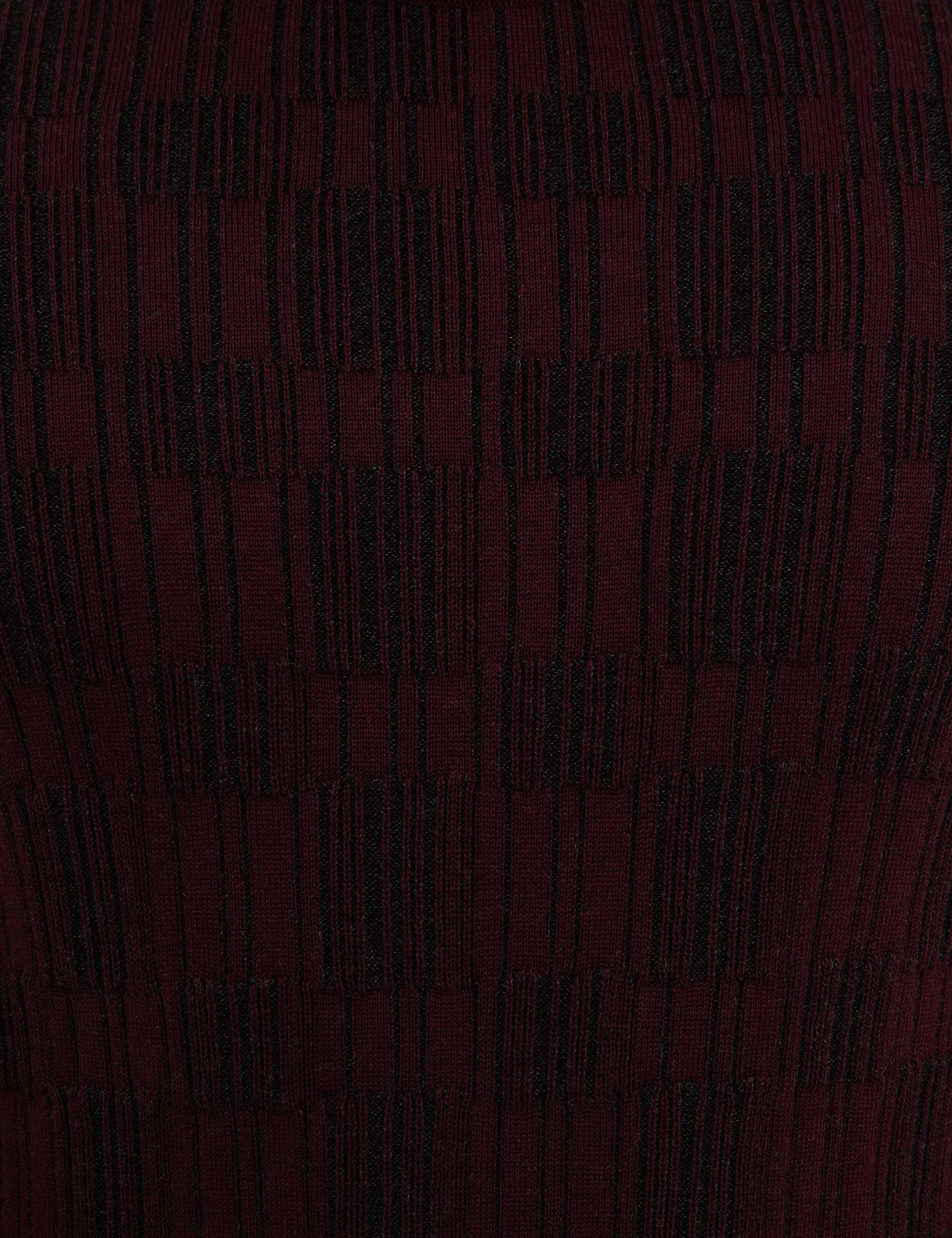 Bordo Slim Fit Yarım Balıkçı Triko Kazak - Image 6