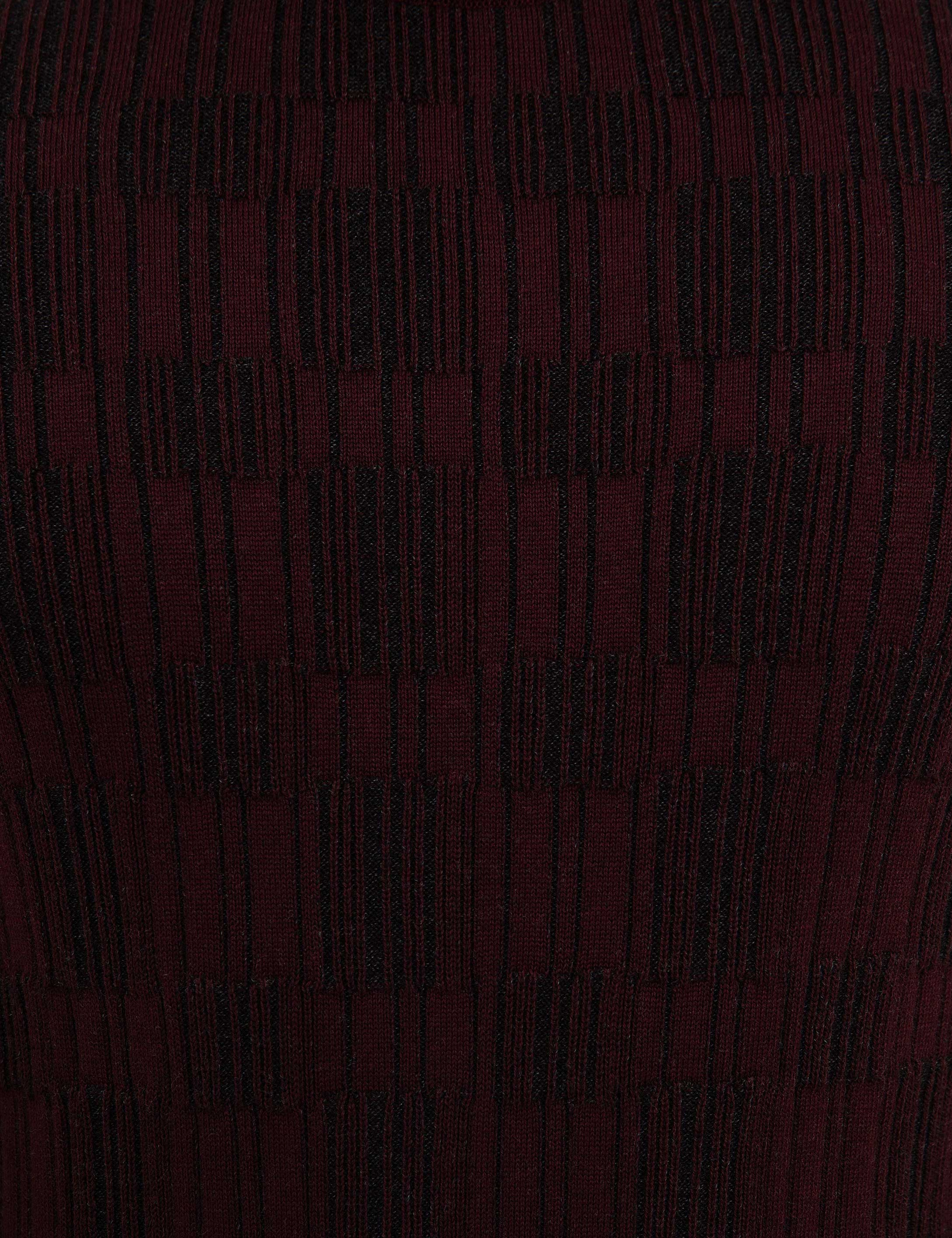 Bordo Slim Fit Yarım Balıkçı Triko Kazak