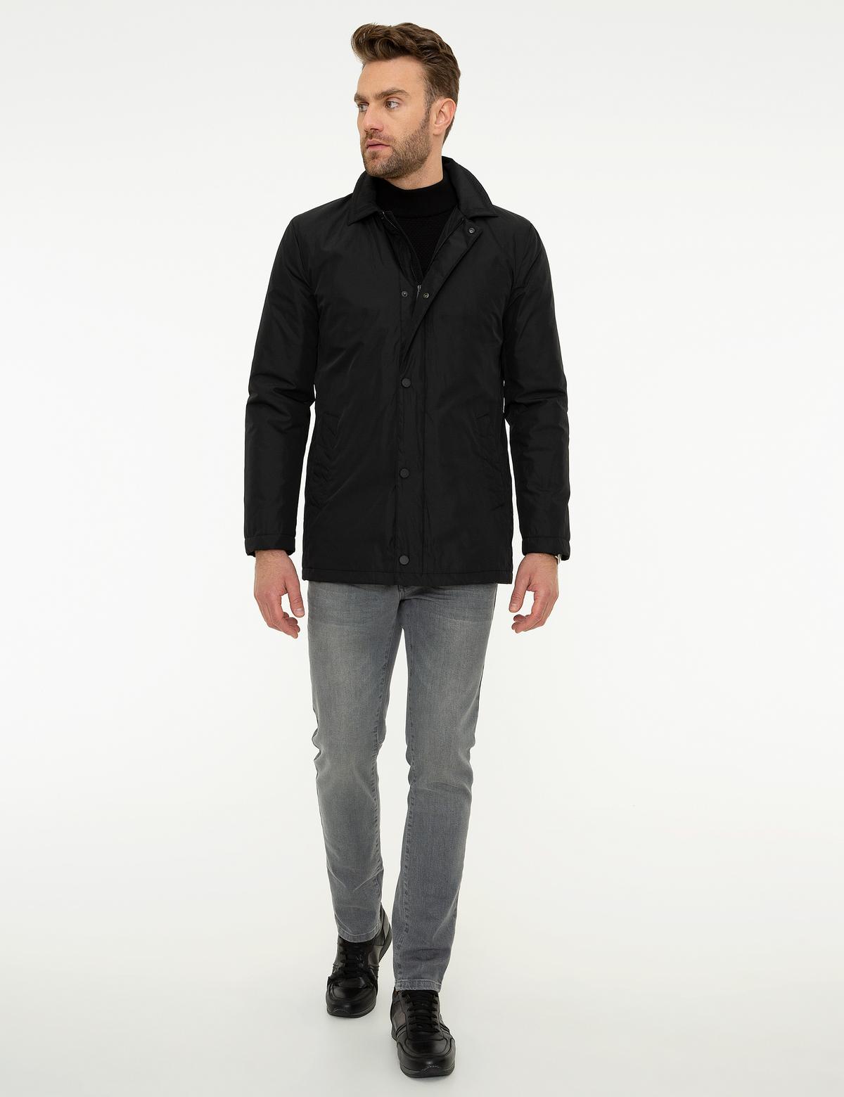 Siyah Standart Fit Kaban - 50212077001