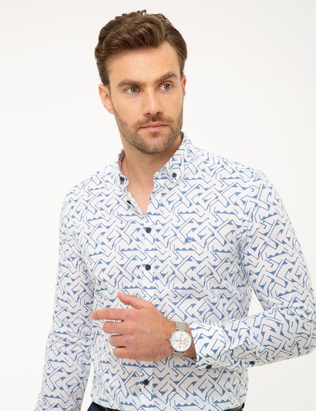 Lacivert Slim Fit Uzun Kollu Gömlek - 50209345006