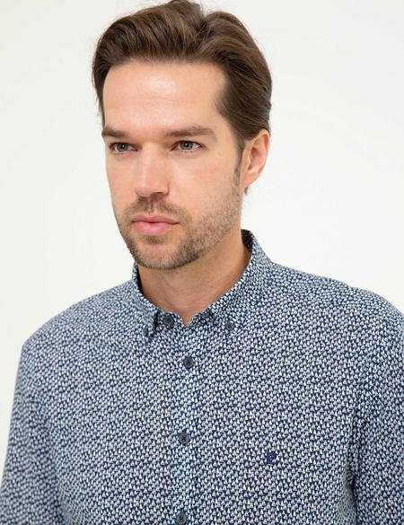 Lacivert Slim Fit Kısa Kollu Gömlek - 50209374005