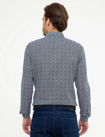 Lacivert Slim Fit Kısa Kollu Gömlek - 50209374005