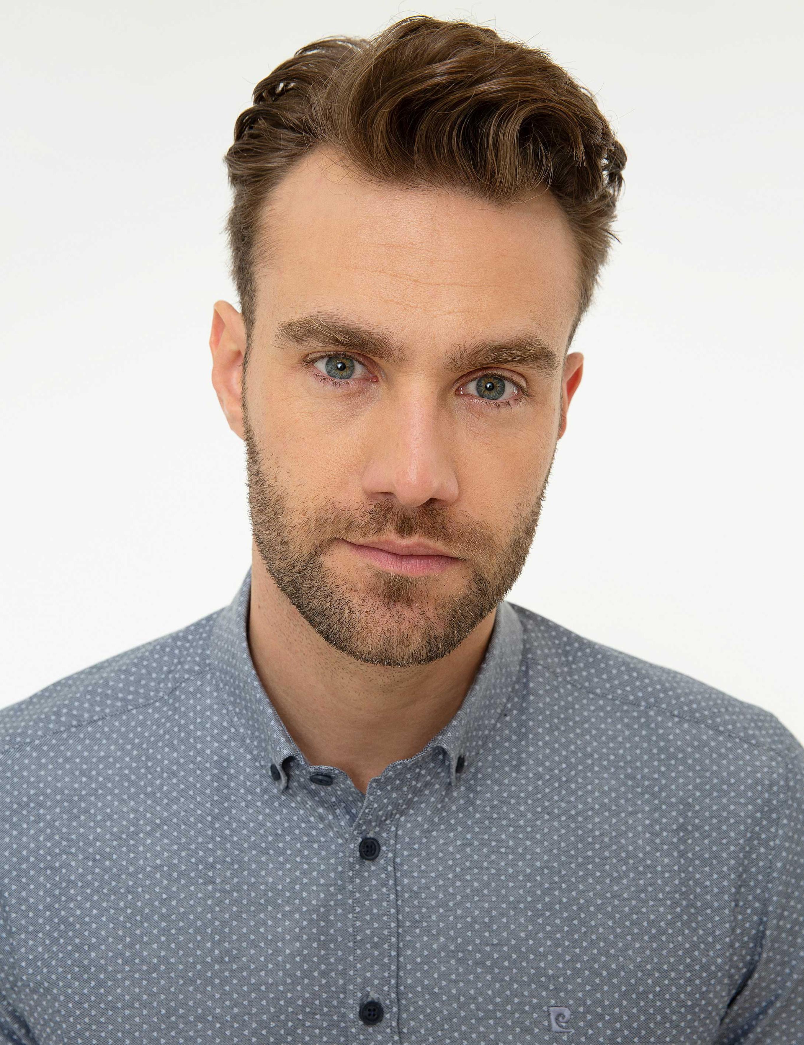 Lacivert Slim Fit Uzun Kollu Gömlek