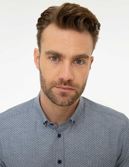 Lacivert Slim Fit Uzun Kollu Gömlek - 50209564007