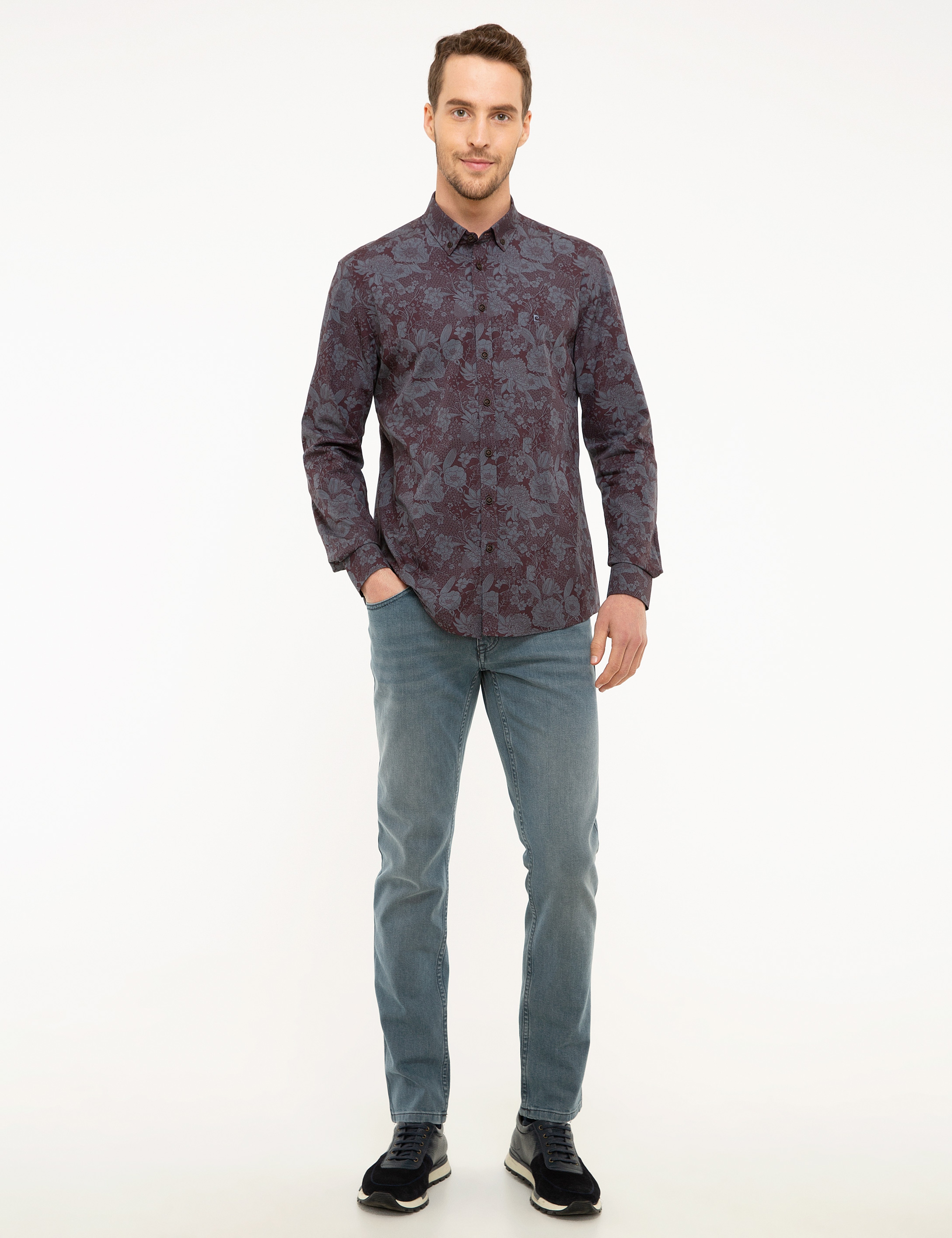 Bordo Slim Fit Gömlek