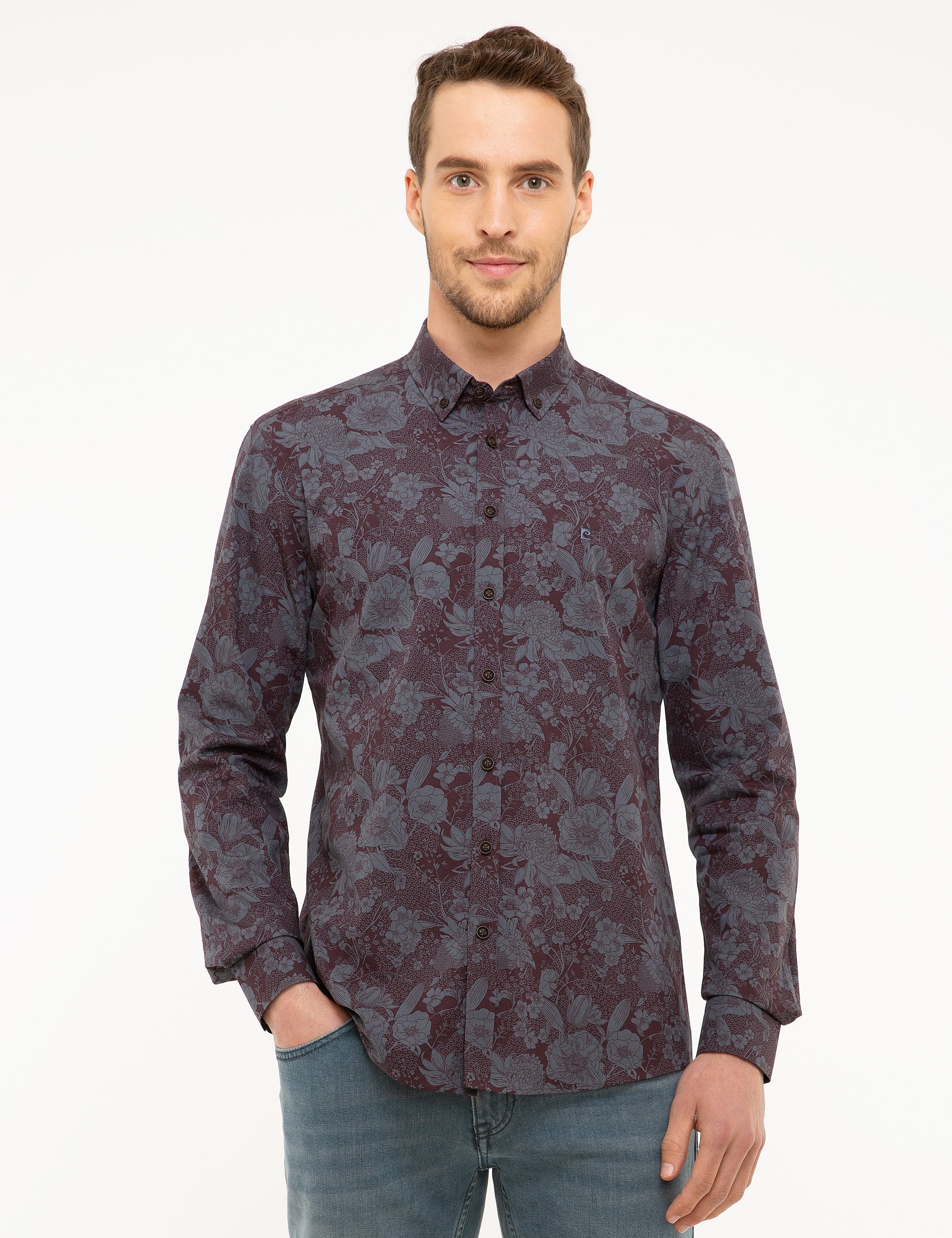 Bordo Slim Fit Gömlek