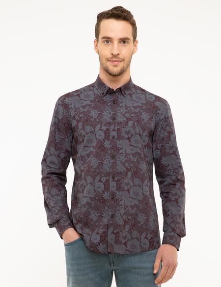 Bordo Slim Fit Gömlek - 50209393006