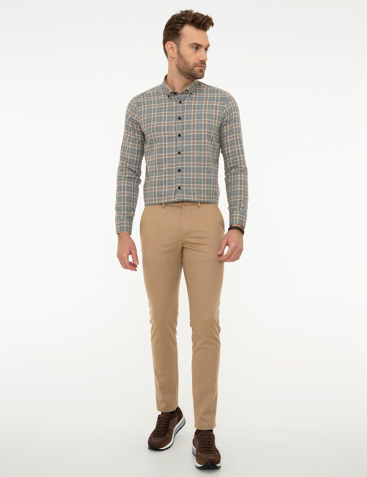 Gri Slim Fit Gömlek - 50209647003