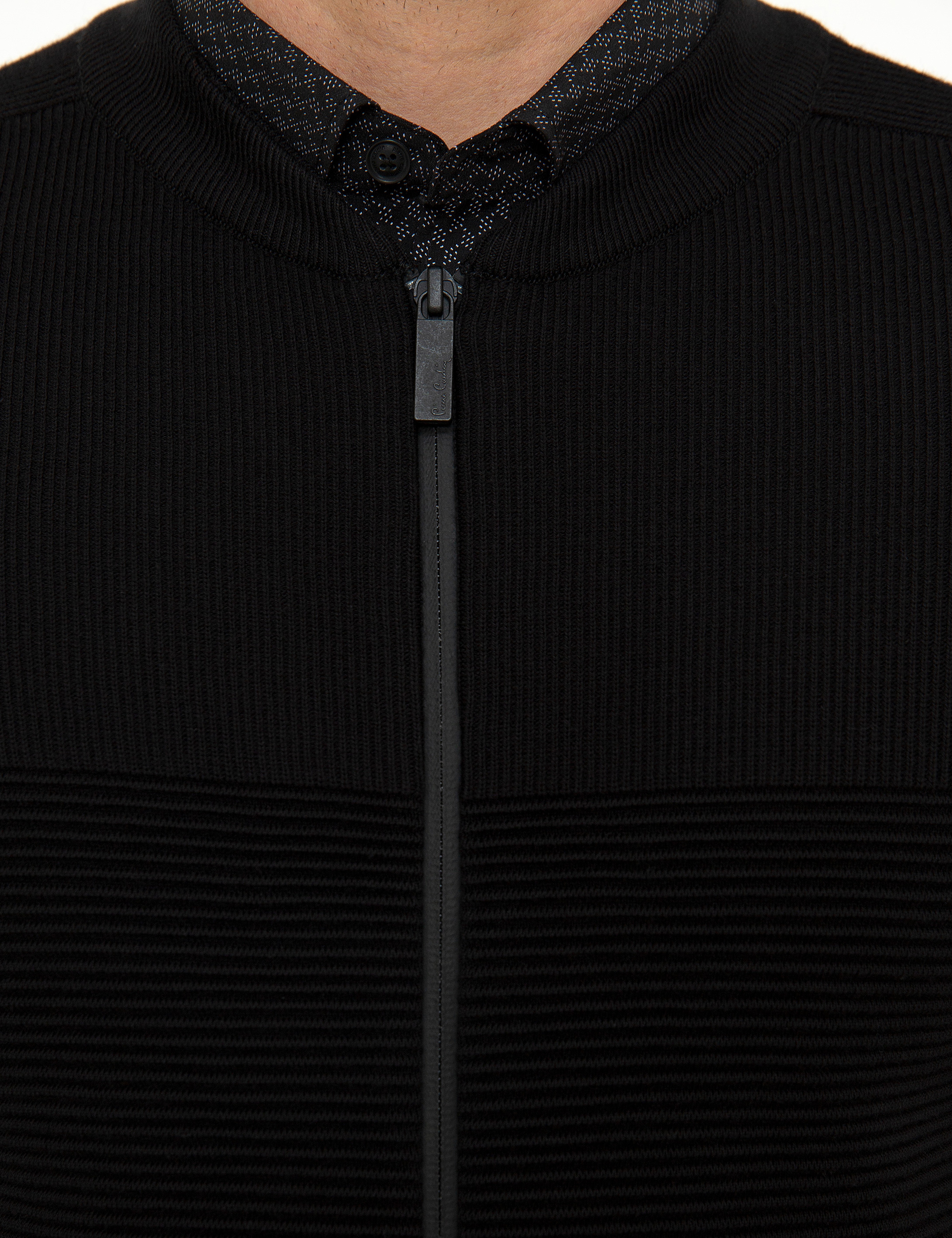 Siyah Slim Fit Triko Hırka - Image 6