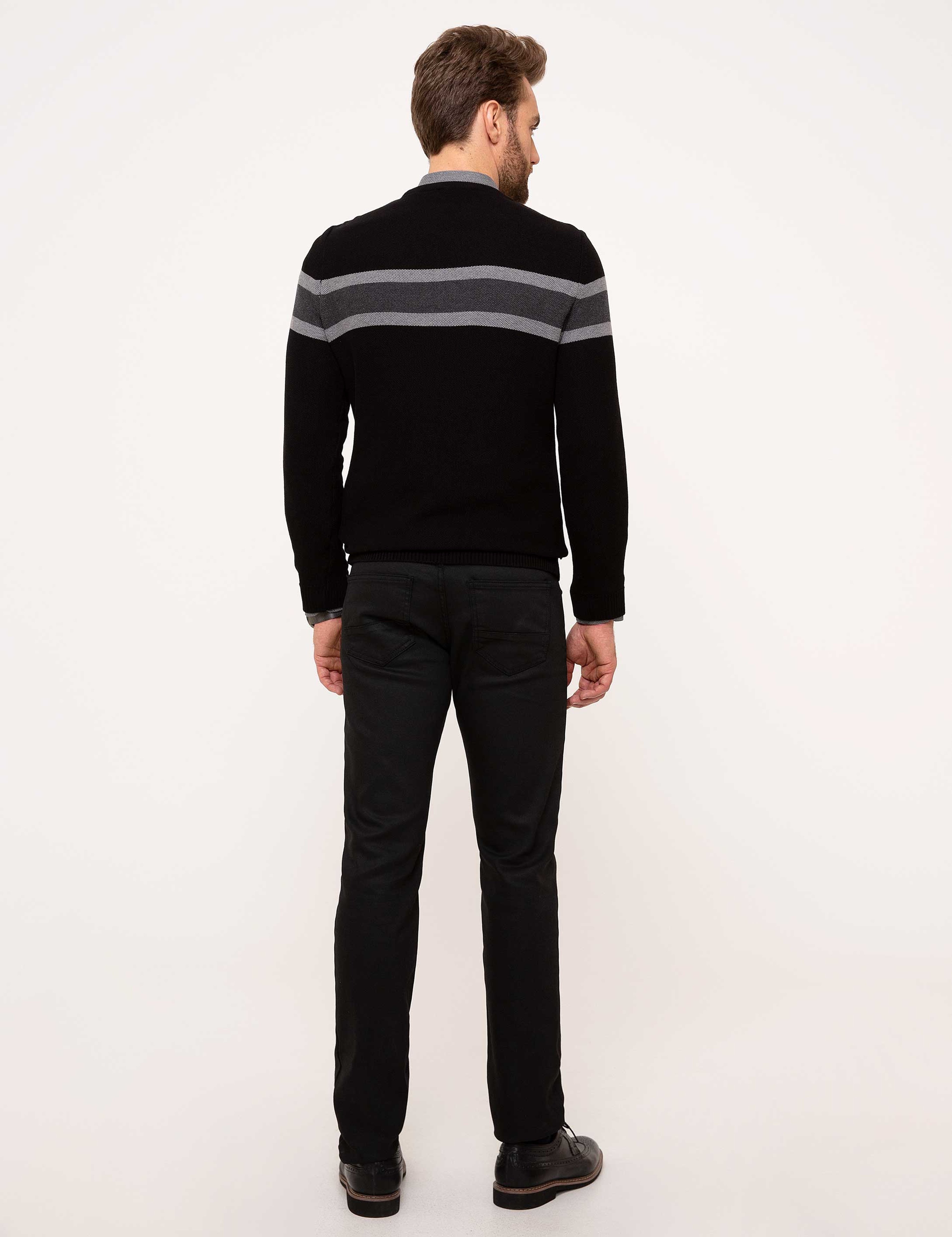 Siyah Slim Fit Denim Pantolon - Image 3